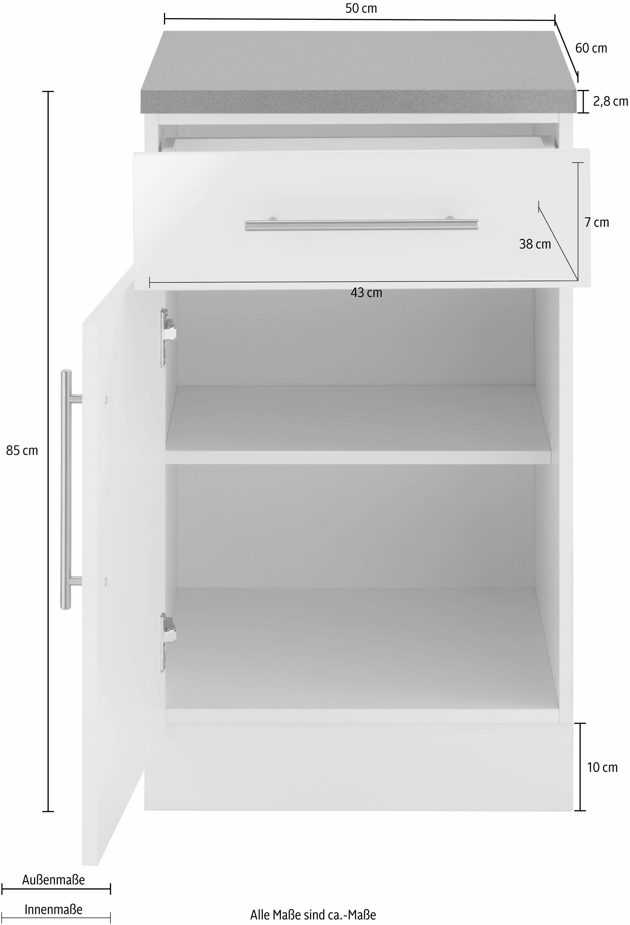 wiho Küchen Armoire basse »Cali« 50 cm de large