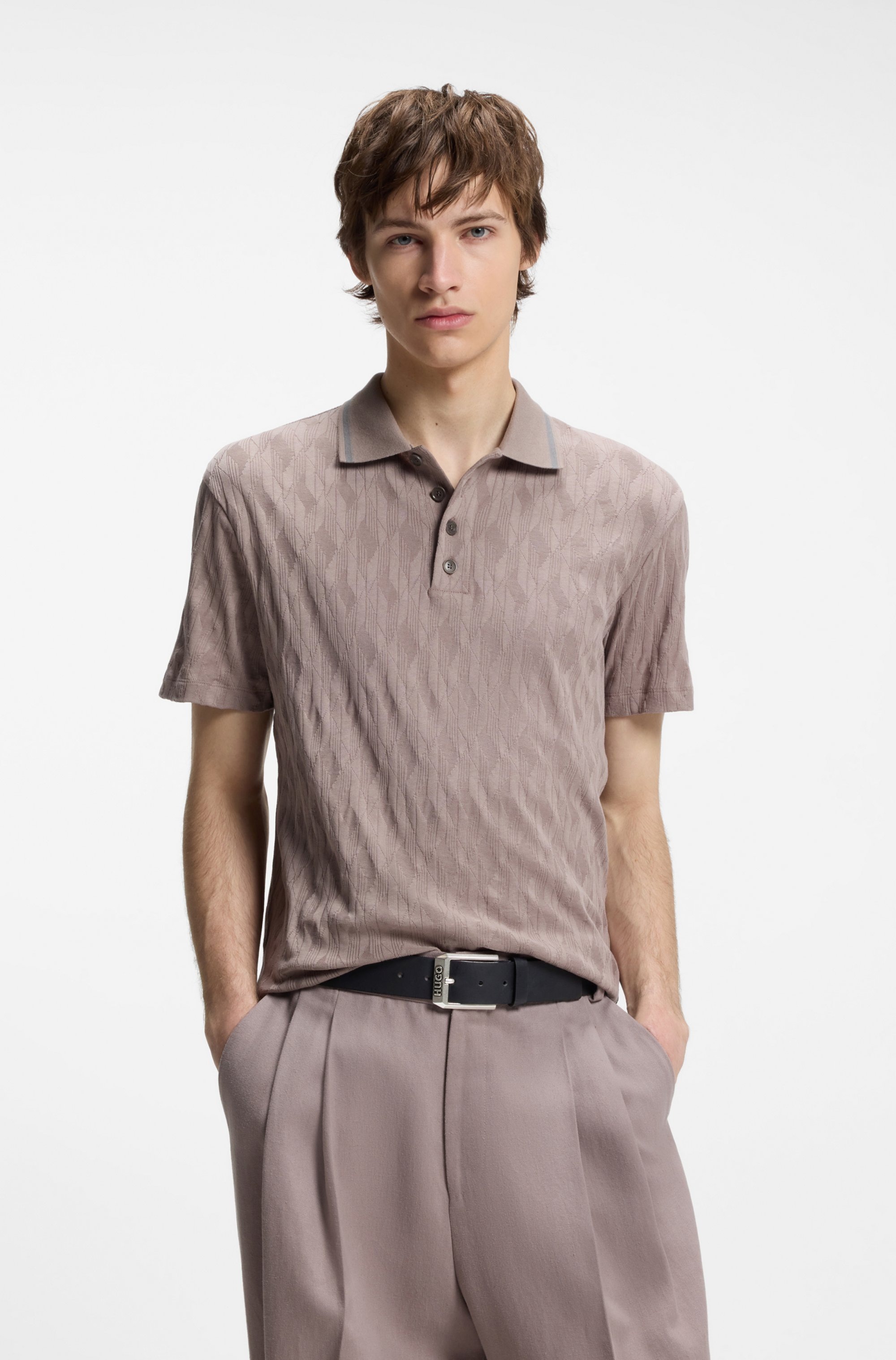 HUGO Ceinture en cuir »Gelio Sz40« mit Markenlabel von HUGO