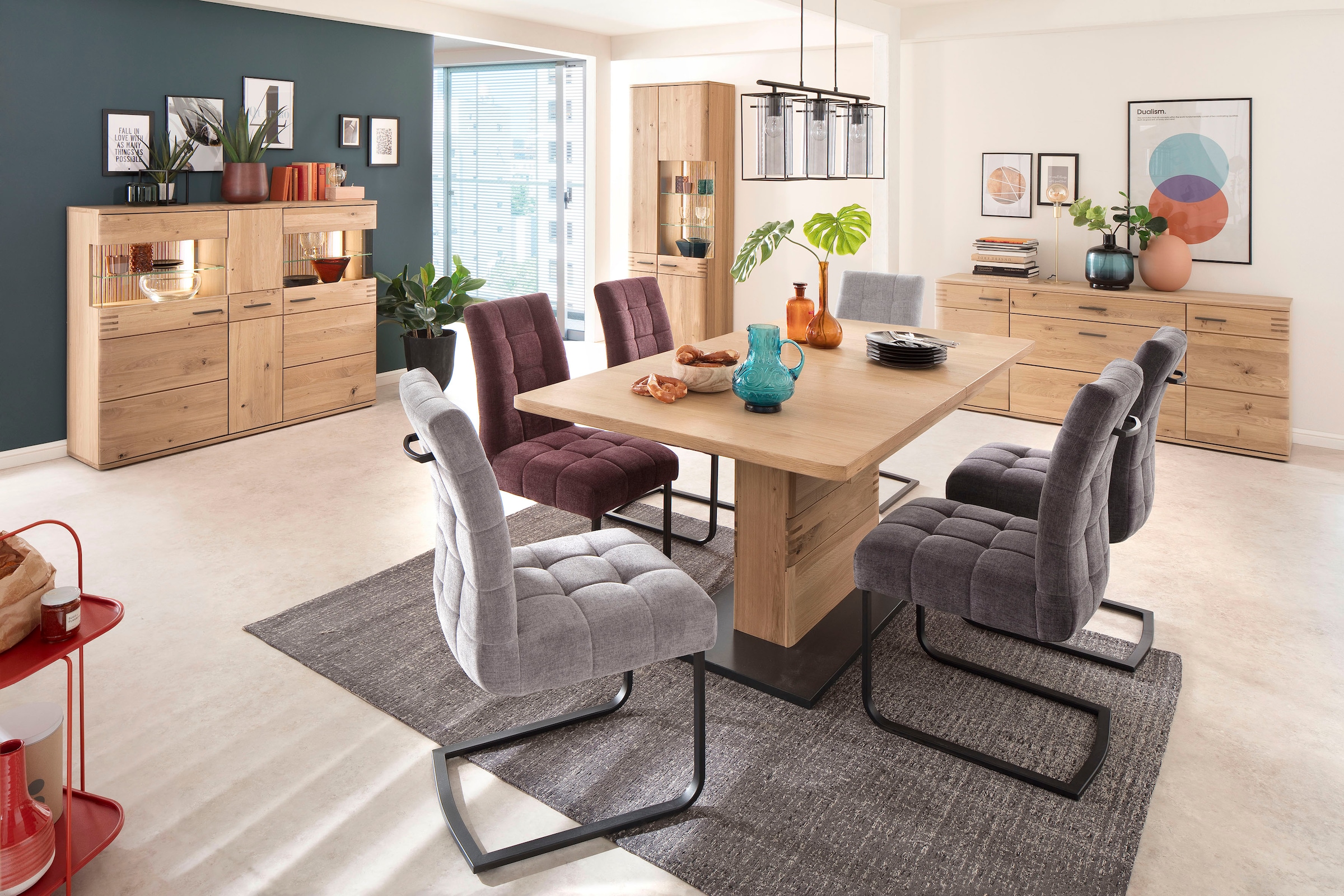 MCA furniture Chaise cantilever »Salta« (Set) 2 cuis(2er-Set), Gestell-Flachrohr, schwarz matt lackiert, Aqua Clean Bezug