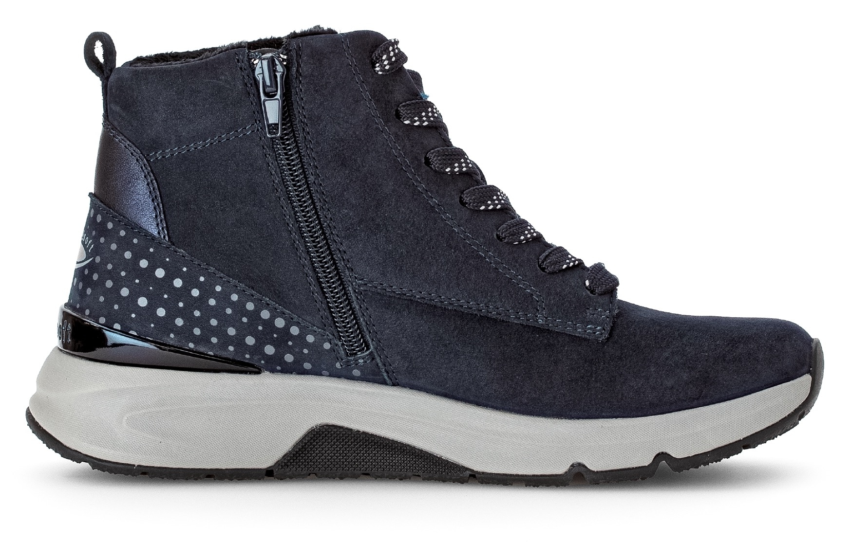 rollingsoft Schnürboots  , Keilabsatz, Freitzeitschuh, High-Top-Sneaker, Label an der Ferse