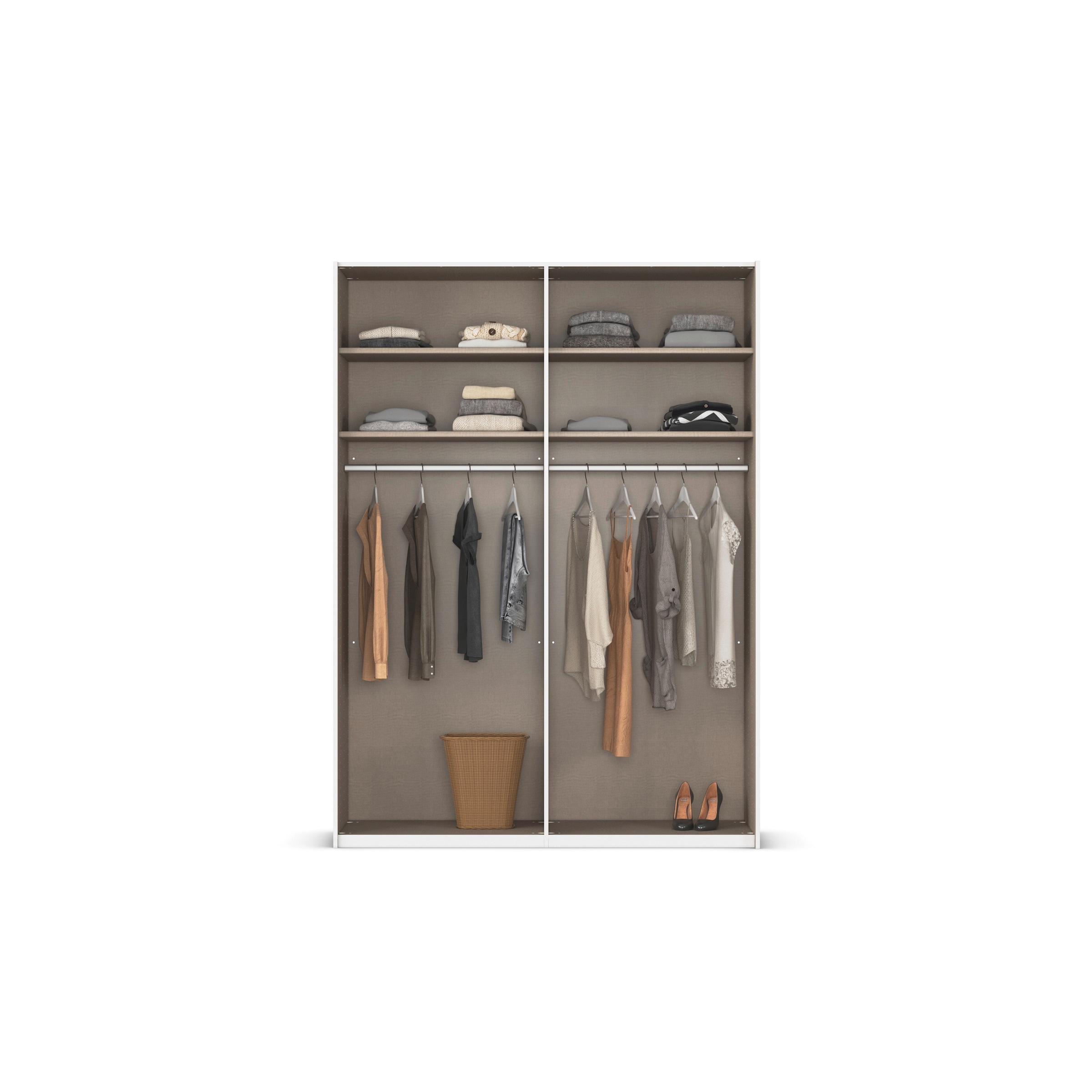 rauch Schwebetürenschrank »Kleiderschrank Schrank Garderobe Schlafzimmerschrank EVELYN« in elegantem Stil mit Spiegel 5 Breiten viel Stauraum MADE IN GERMANY