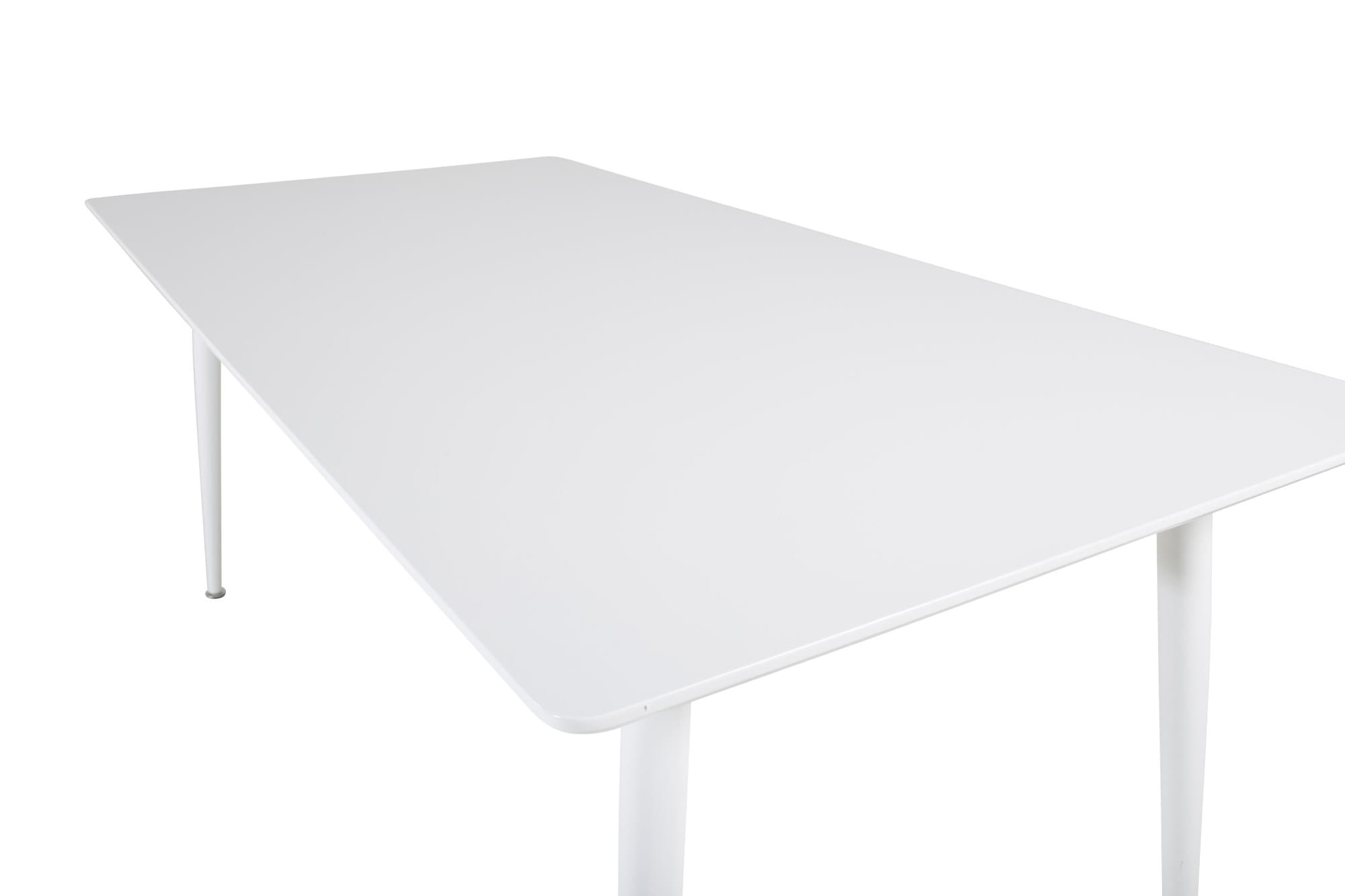Venture Home Table de salle à manger »Polar, rechteckiger Esstisch in hellem Weiss, 180 × 90 cm« table à manger, MDF, pieds en métal, rectangulaire, clair, scandinave