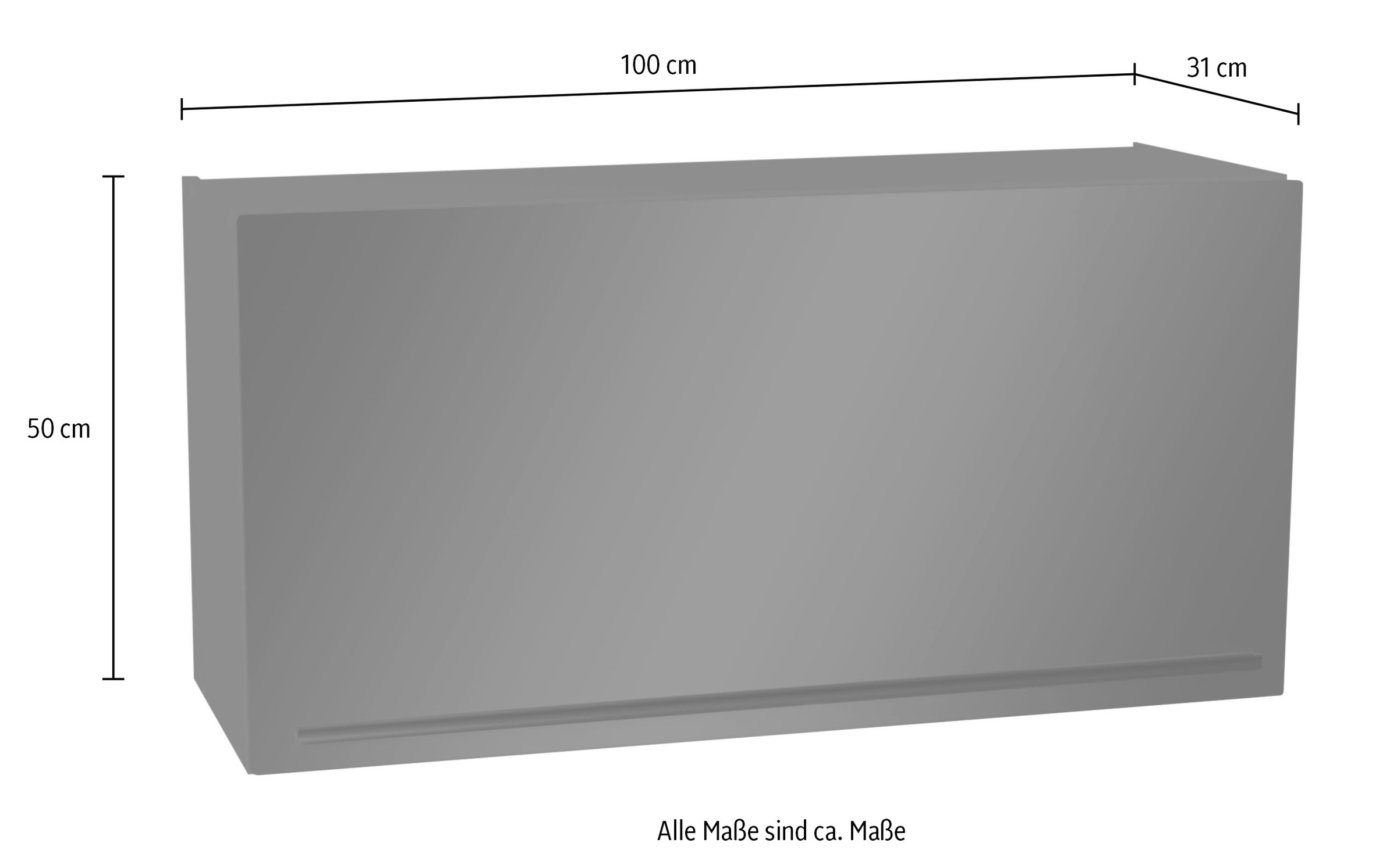 BASIC by Balculina Hängeschrank »Jazz 100er Hängeschrank, Küchenschrank BxHxT 100x50x31 cm« 1 Stk. tlg. Hängeschrank mit 1 Klappe und 1 Einlegeboden