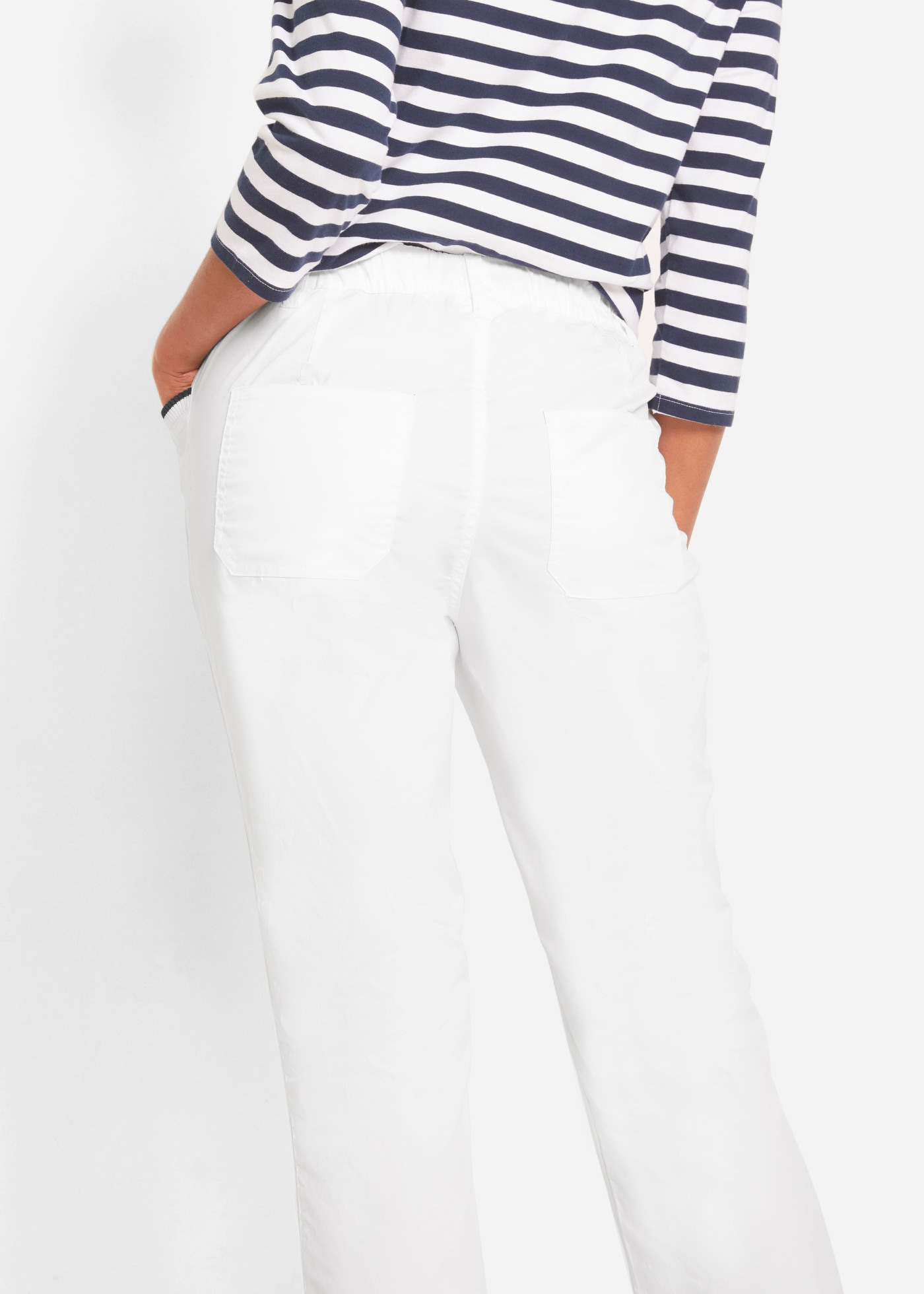 bonprix Pantalon 7/8  avec ceinture confortable, coupe loose, longueur 7/8