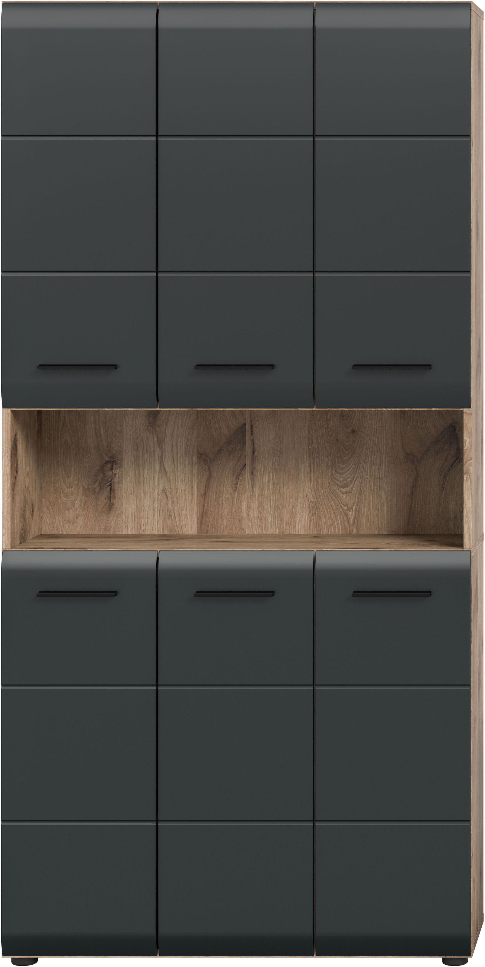 INOSIGN Armoire de rangement 1 cuis tlg. Florenz, Mehrzweckschrank Nox Oak NB, 90 cm breit