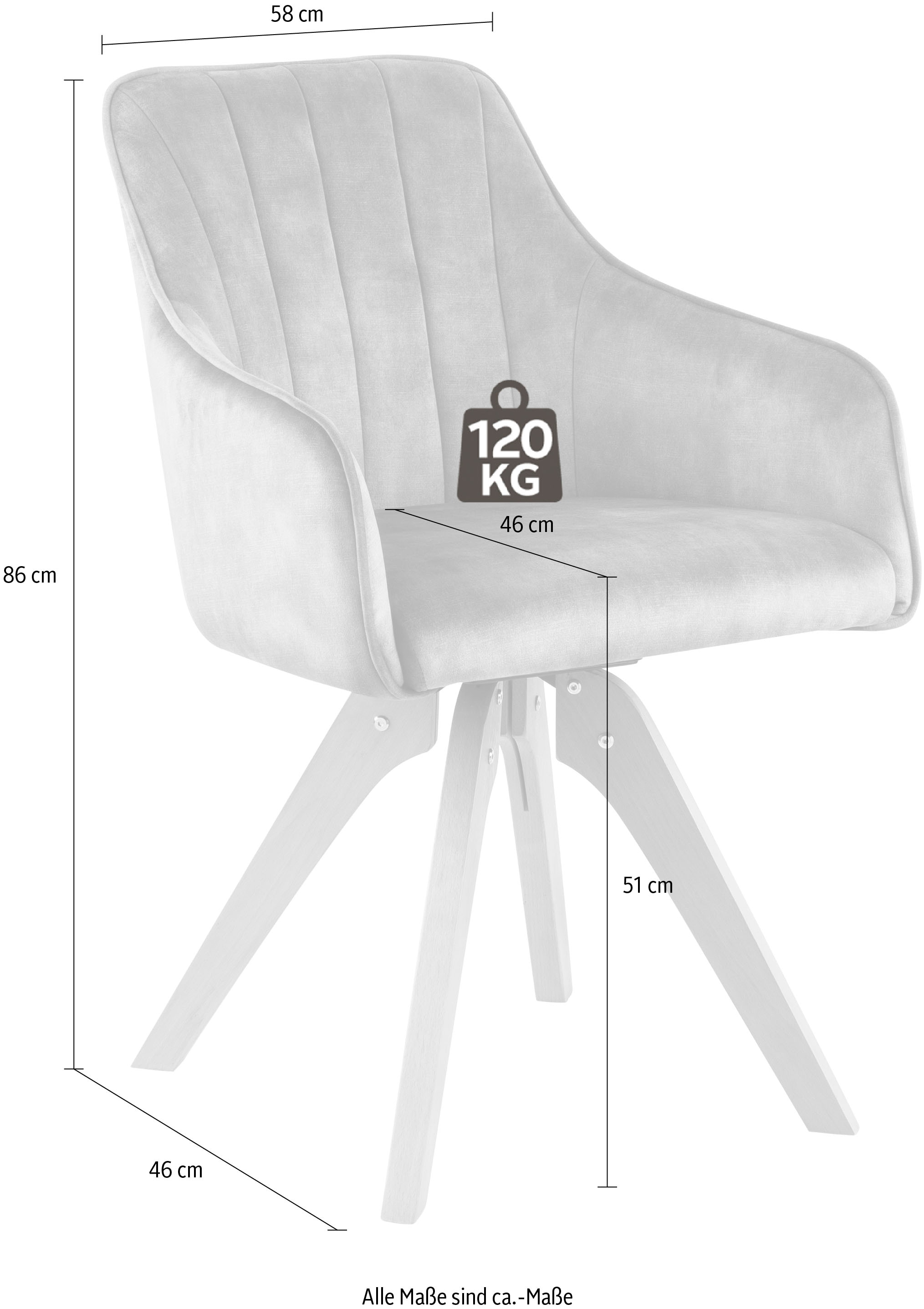 Home affaire Drehstuhl »Sa Calobra« (Set) 2 Stk.mit Rückensteppung