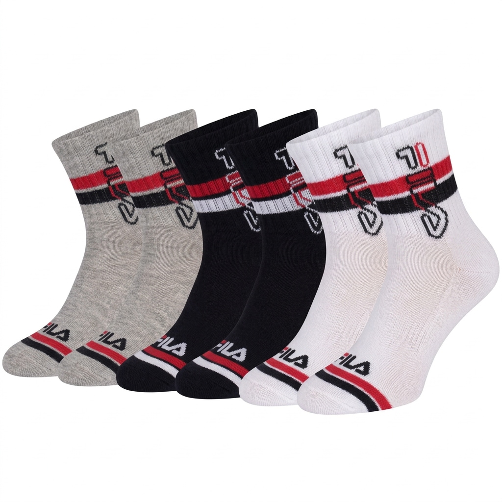 Fila Chaussettes courtes »JUNIOR BOY QUARTER SOCKS« 6 paires,  design sportif avec bandes dynamiques