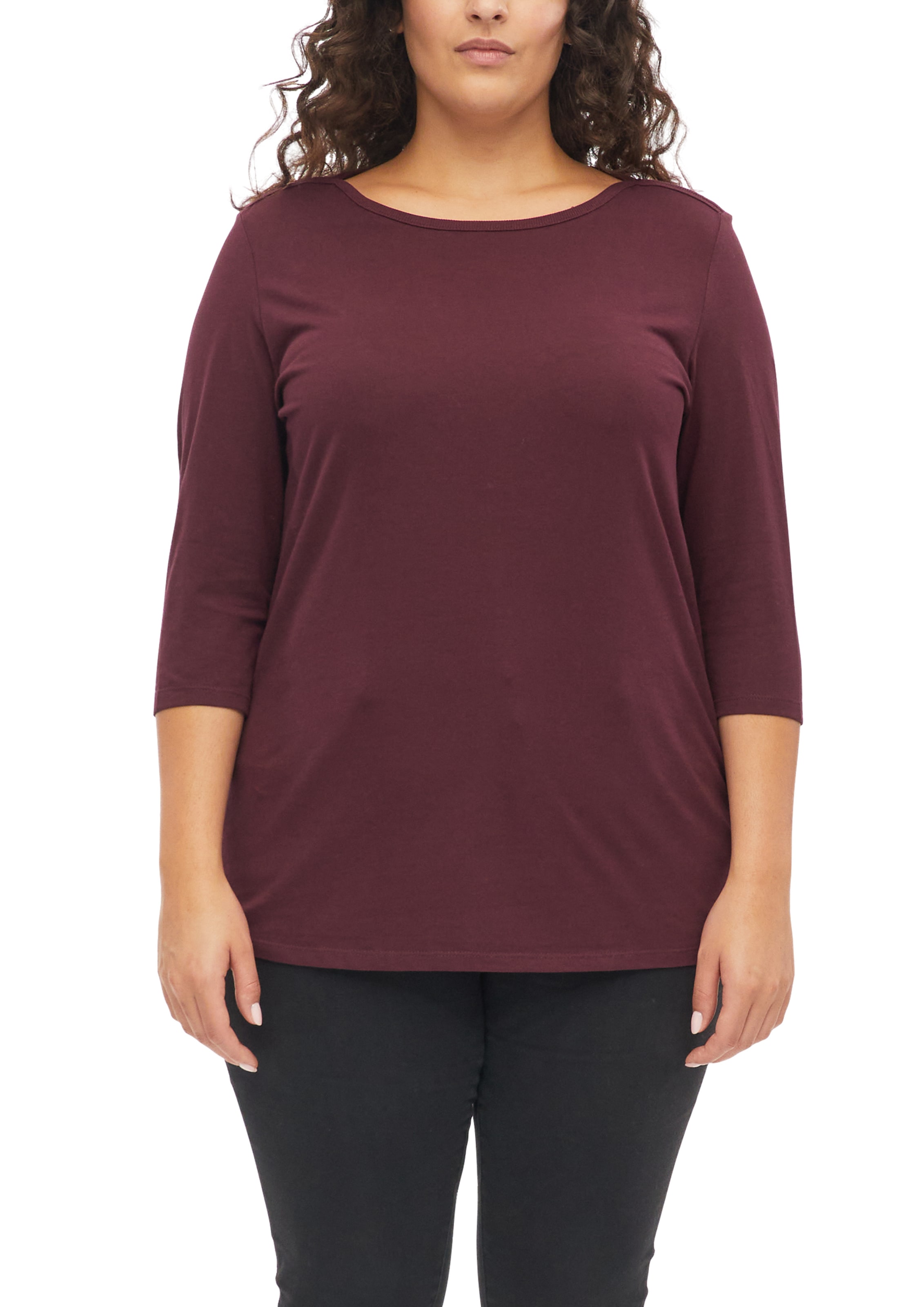 s.Oliver CURVE T-shirt à manches 3/4 avec encolure bateau / grandes tailles