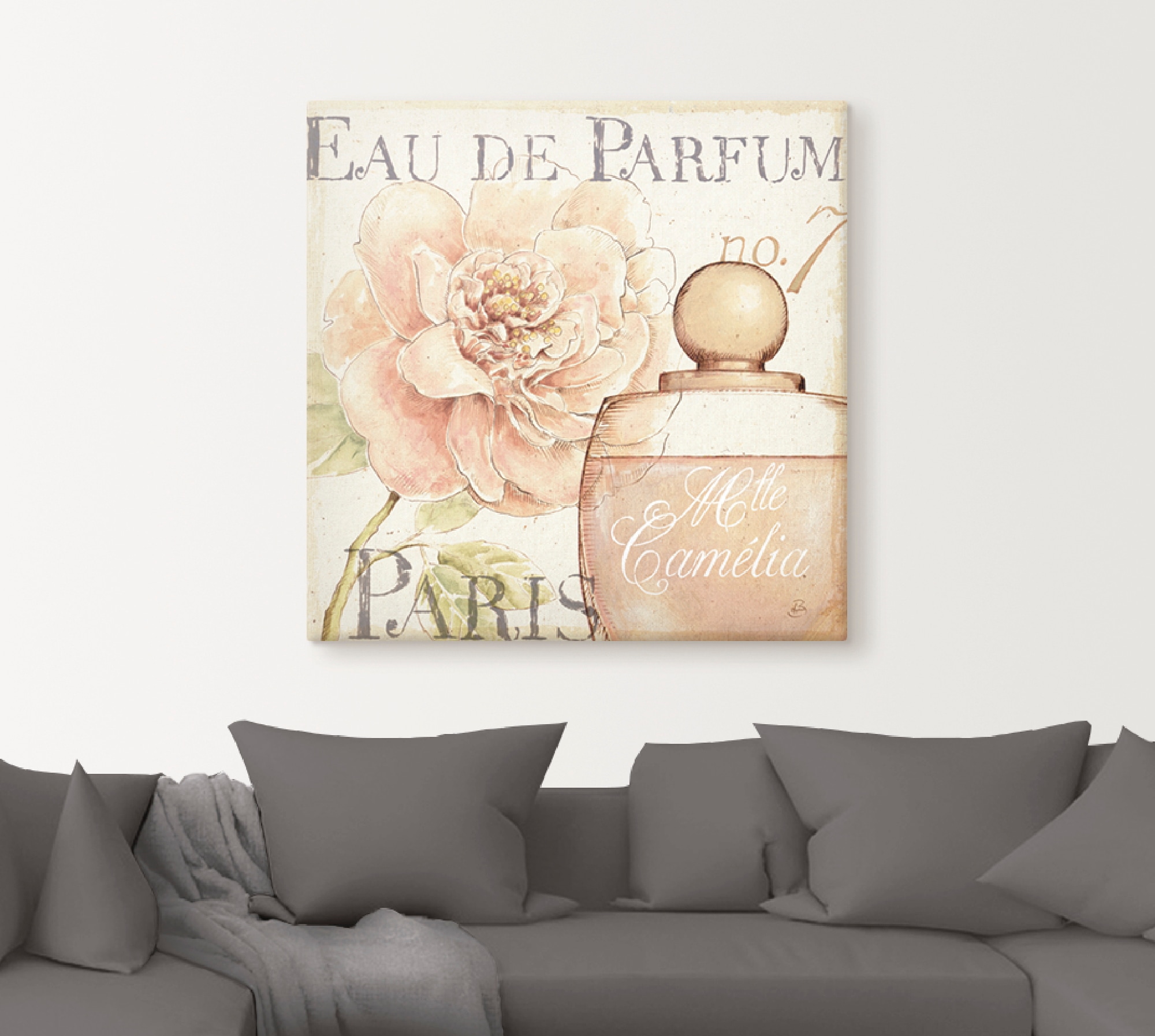 Artland Leinwandbild »Blumen und Parfum II« Schilder 1 Stk. tlg. auf Holzrahmen gespannt