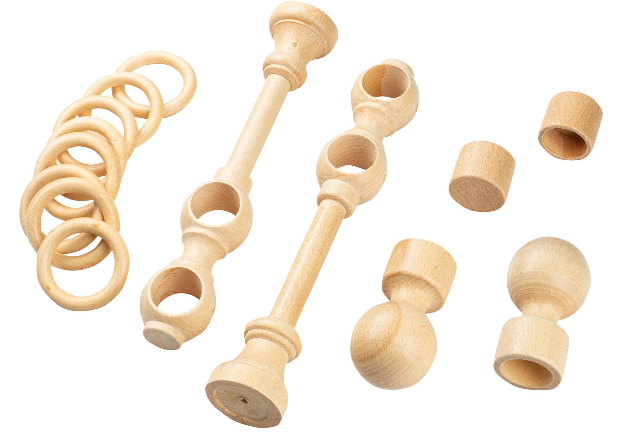 SN DECO GROUP Gardinenstange »Giro« 2 läufig-läufig Fixmass 28 mm, Holz, verschiedene Längen und Farben, Komplettset