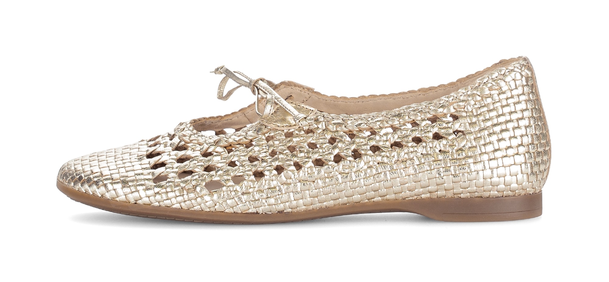 Gabor Ballerina  , Sommerschuh in modischer Flecht- und Metallicoptik