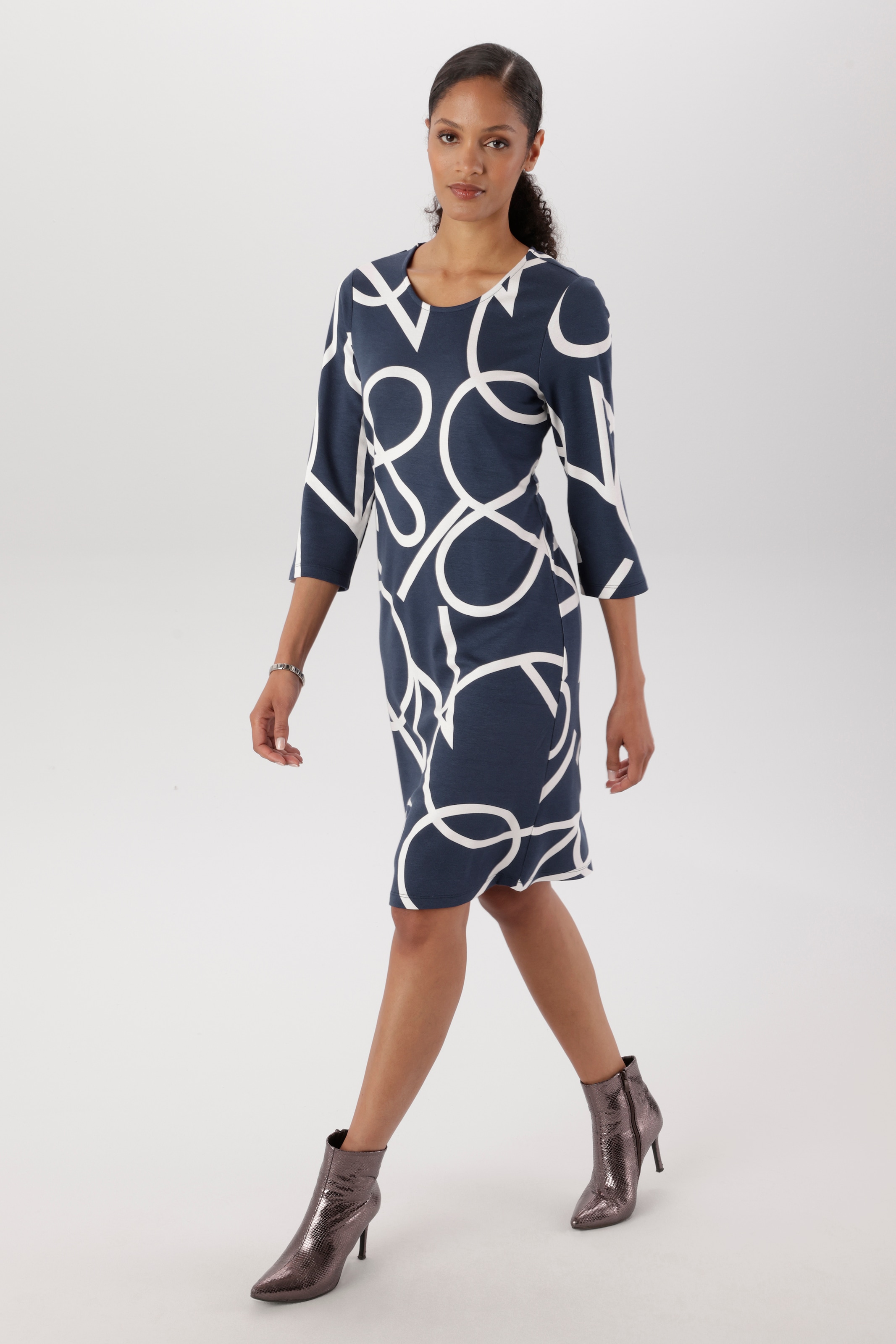 Aniston SELECTED Robe en jersey avec motif intégral élégant