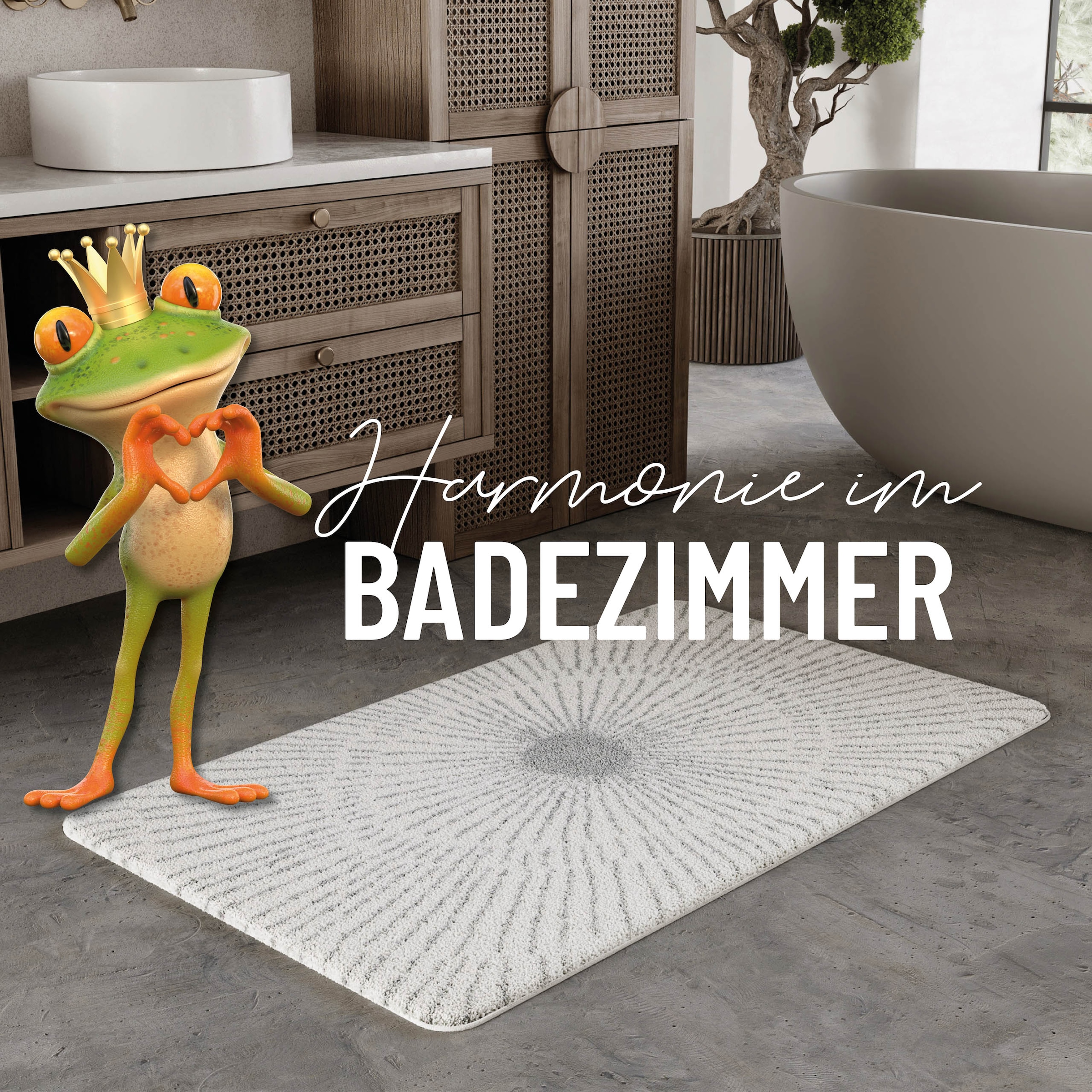 Wecon home Basics Tapis de bain »Jasbeer« Höhe 15 mm waschbar, rutschfest, strapazierfähig, pflegeleicht mit Linien Design