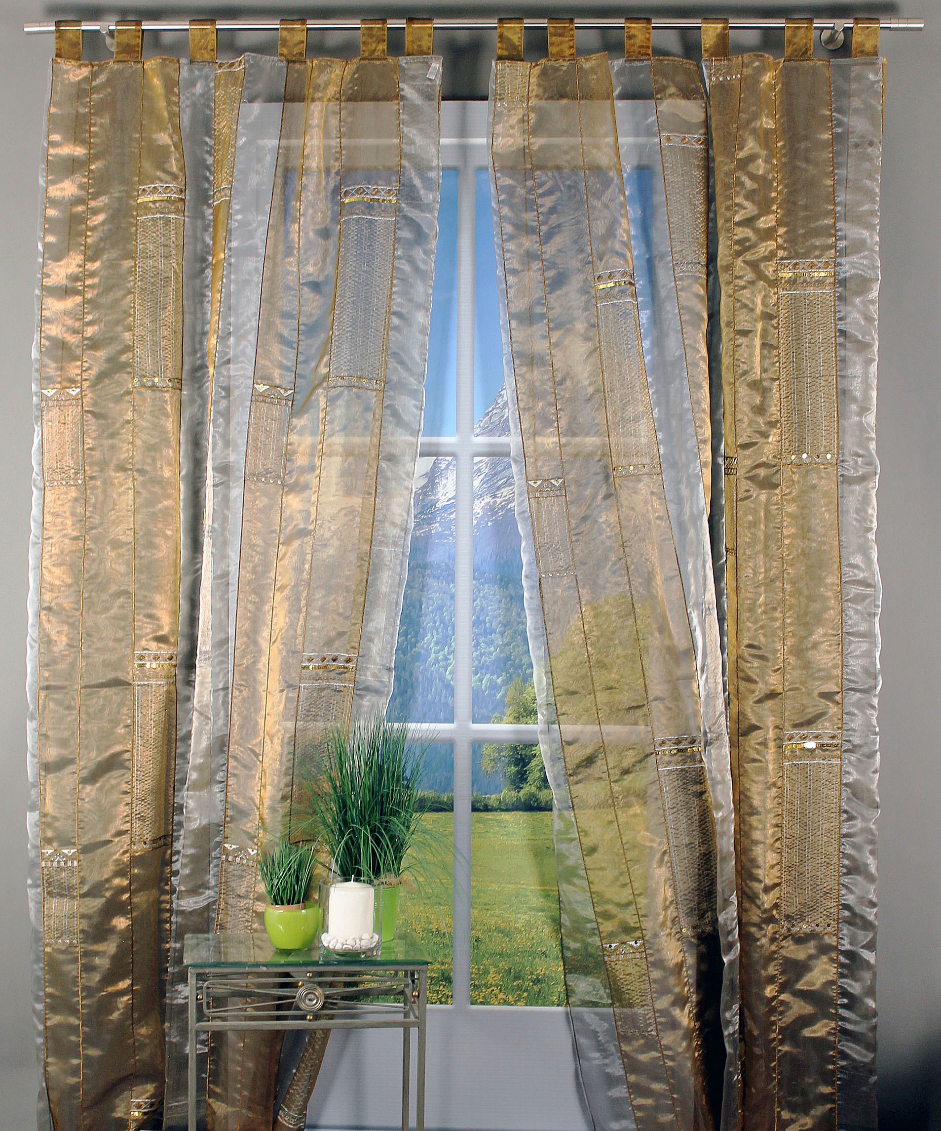 HOSSNER - ART OF HOME DECO Gardine »Zürichsee« Schlaufen 1 Stk. tlg. Schlaufenschal im besonderen Design