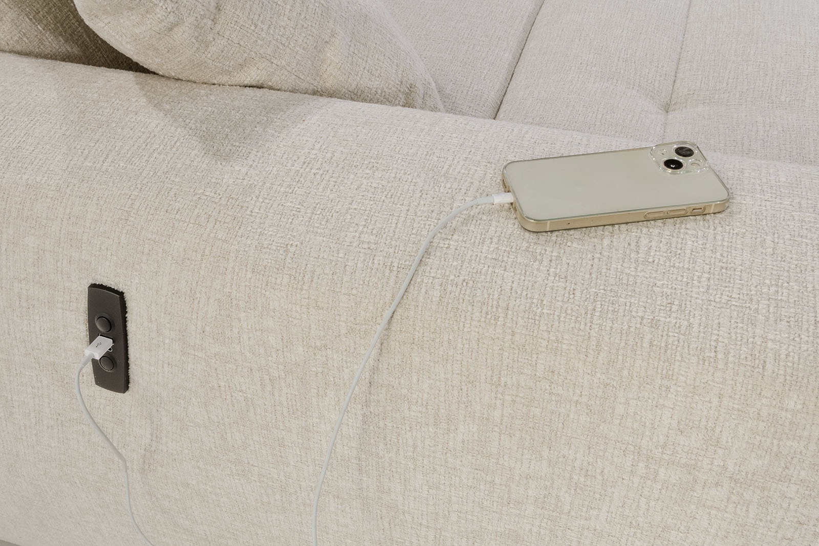 Jockenhöfer Gruppe Ecksofa »Slider L-Form, B: 277 cm Couch, 60cm elektrische Sitztiefenverstellung« 140kg Belastbarkeit, USB-Anschluss, Kopfteilverstellung & Zierkissen
