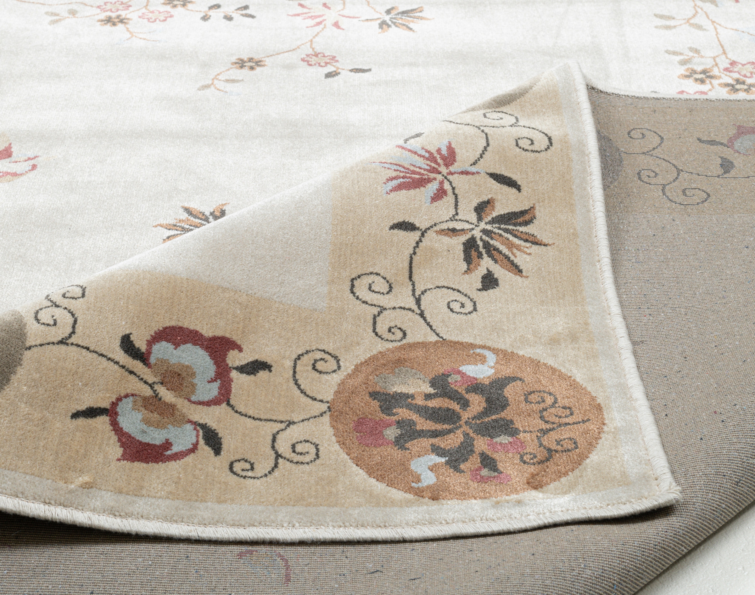 Gino Falcone Tapis »Cherina GF-130« Rectangulaire 8 mm Höhe zartes Blüten Design, mit Bordüre, leichter Glanz, 100 % Viskose