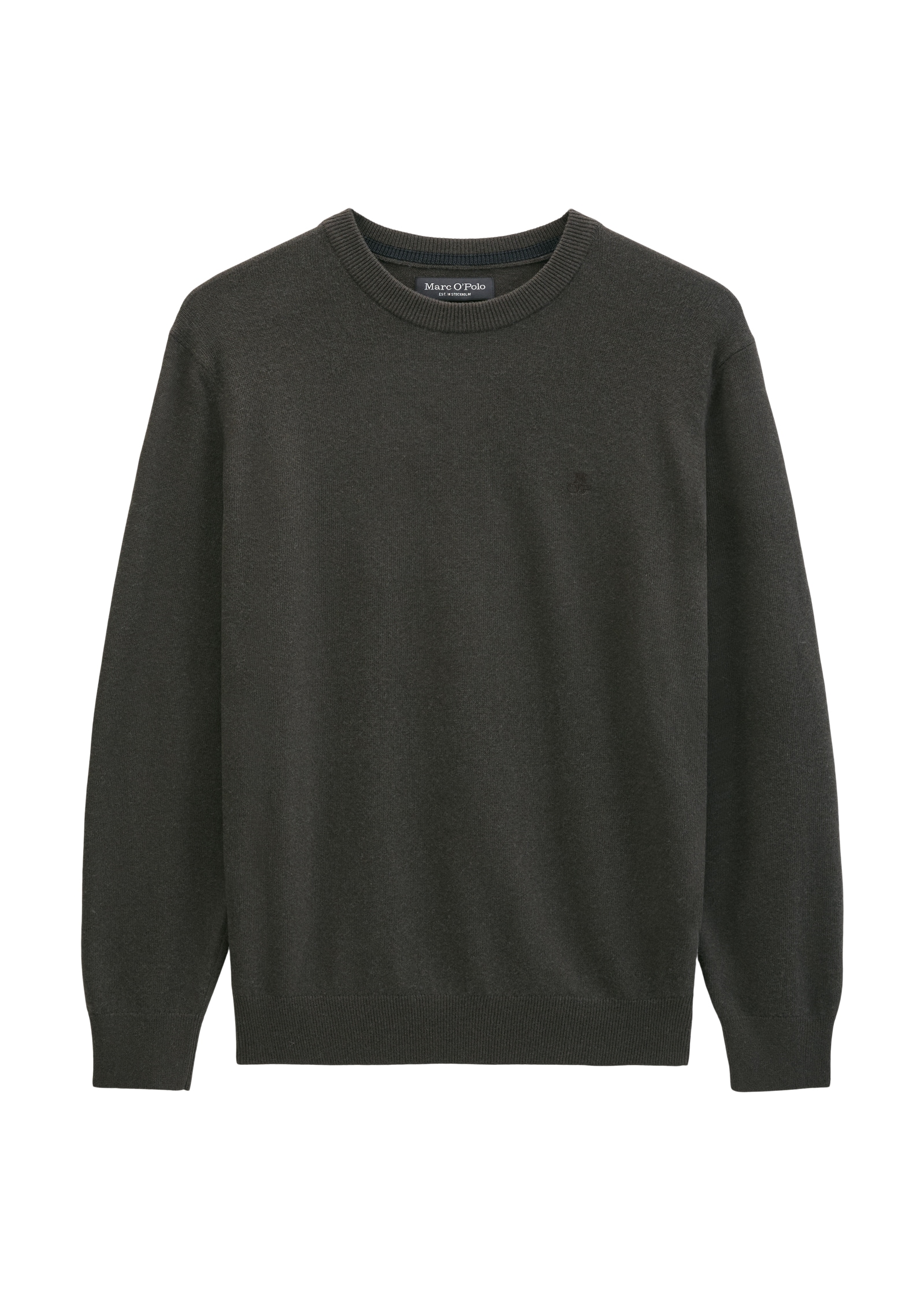 Marc O'Polo Pull à col rond regular en mélange doux de coton bio et laine vierge