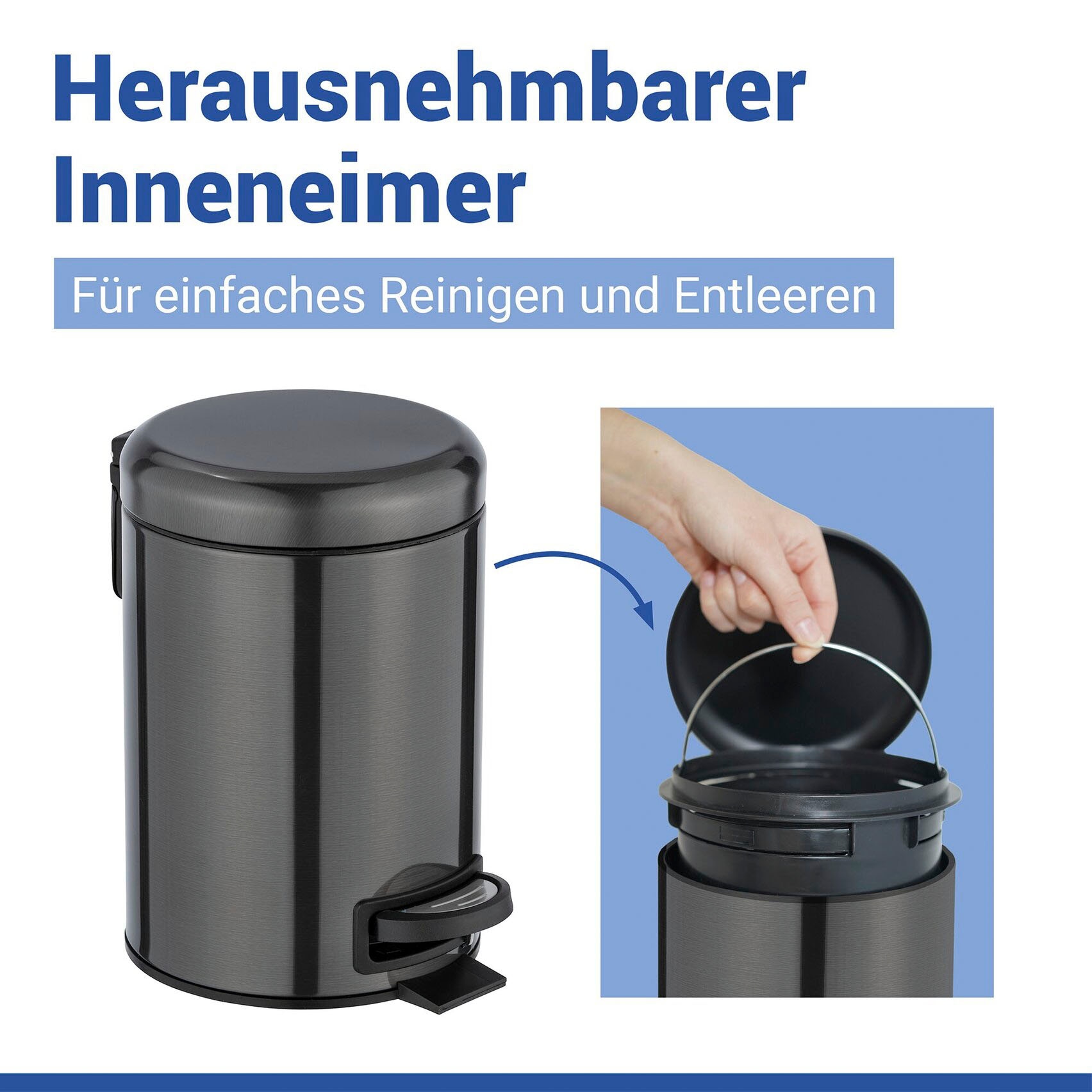 WENKO Seau à cosmétique »Leman« 3 litres, LxPxH : 17x25x22,5 cm