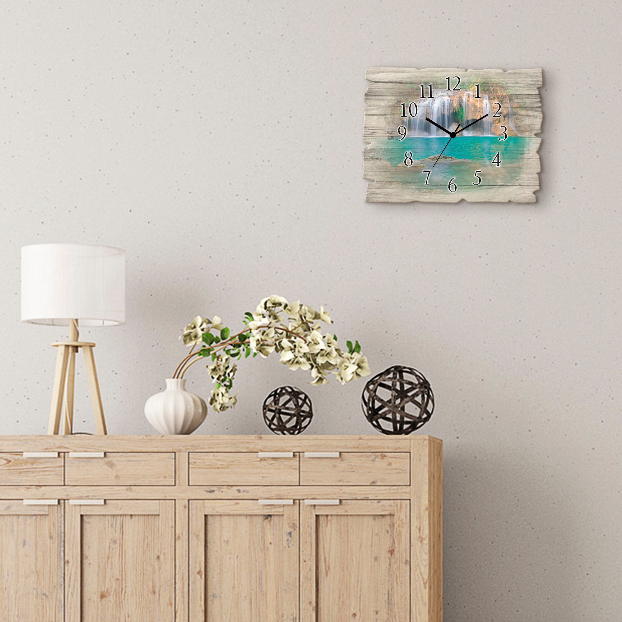 Artland Wanduhr »Wasserfall im Wald National Park« wahlweise mit  Quarz- oder Funkuhrwerk, lautlos ohne Tickgeräusche