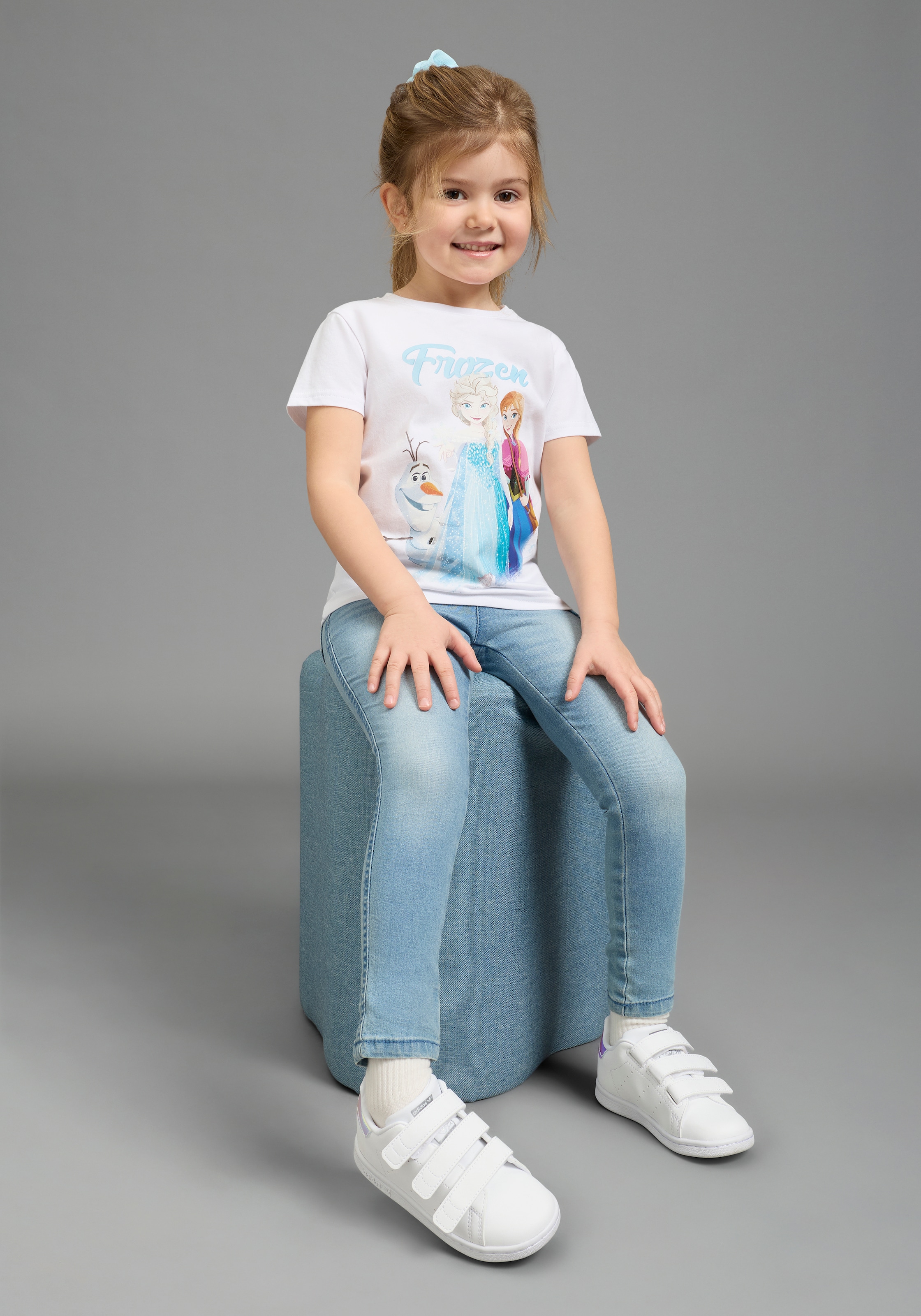 KIDSWORLD T-Shirt »FROZEN: ELSA & ANNA - Disney Shirt« Kurzarm, Rundhalsausschnitt, bedrucktes Single Jersey