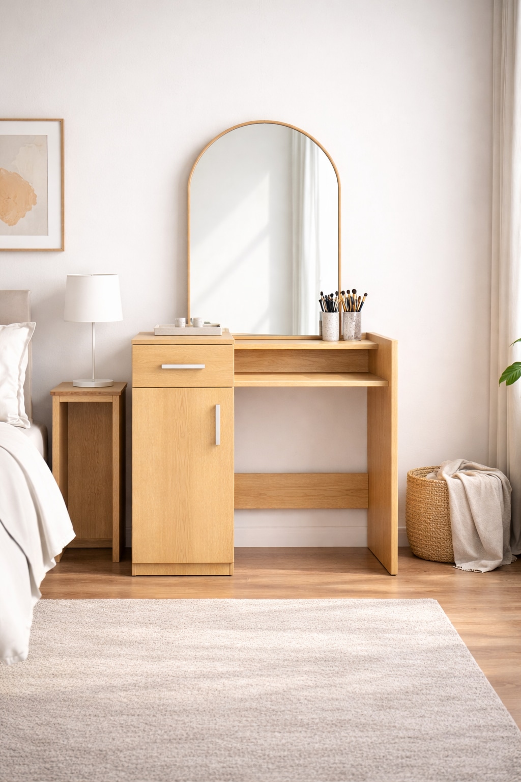 GOODproduct Coiffeuse »Trympo 1, Kosmetiktisch, Frisiertisch, Schminkkommode, Toilettentisch« Schminktisch mit Spiegel und Stauraum (1 Schublade, 1 Tür)