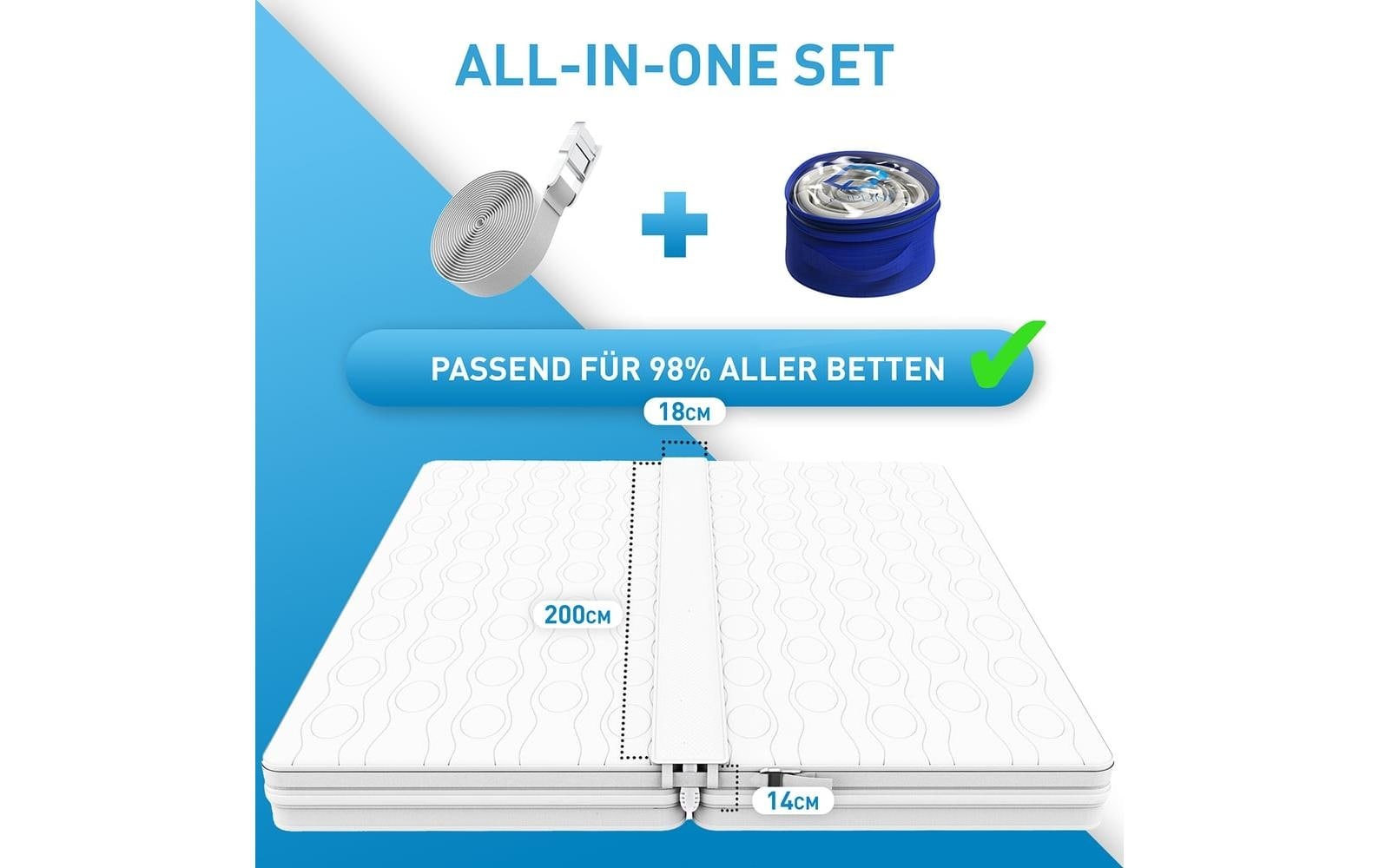   Matratzenkeil »Flipline 200 x 18cm – mit Transporttasche«