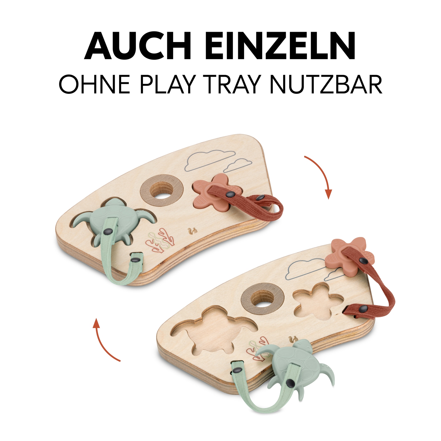 Hauck Puzzle »Play Puzzling S, Turtle & Flower« aus Holz; für Hauck Play Tray; FSC® - schützt Wald