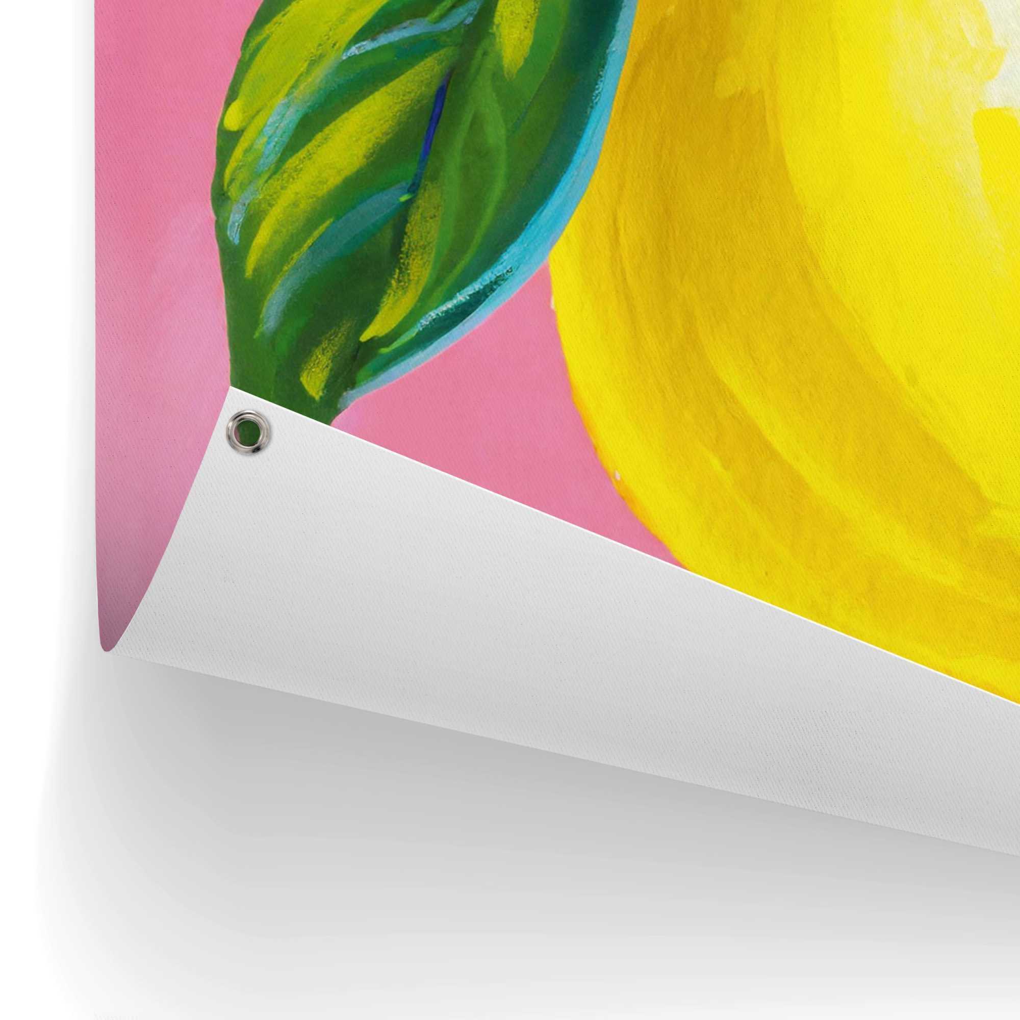 Reinders! Poster »Lemon on Pink« Garten - Zitrone - Gelb - Leinwand - Essen und Trinken - 60x80 cm