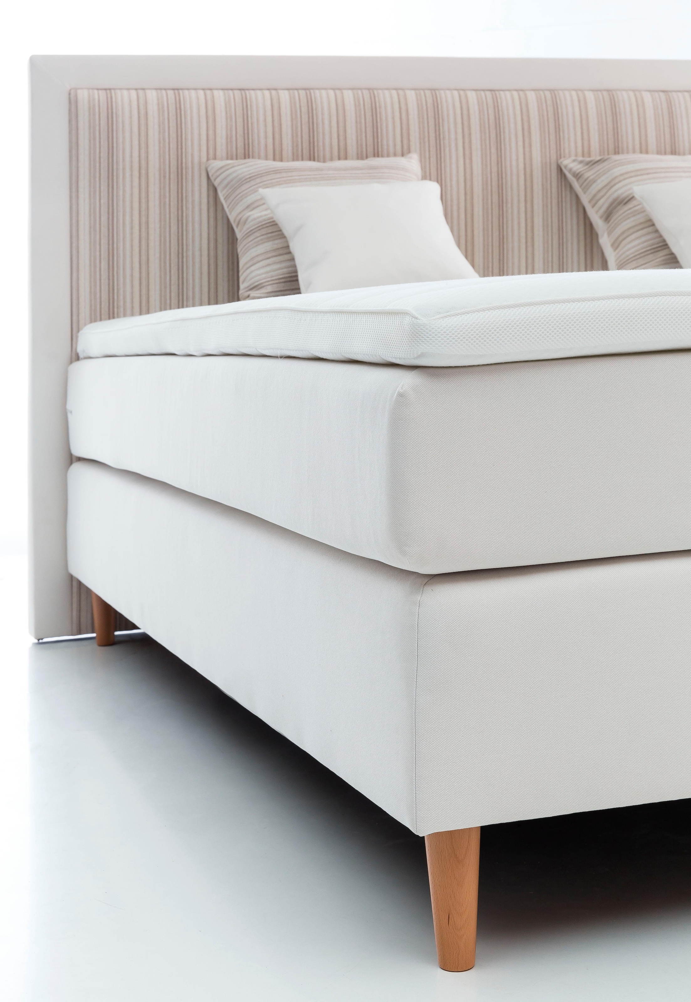 grüne betten Lit boxspring »Ella« mit Tonnentaschenfederkern-Matratze, Topper und Zierkissen, 100% vegan