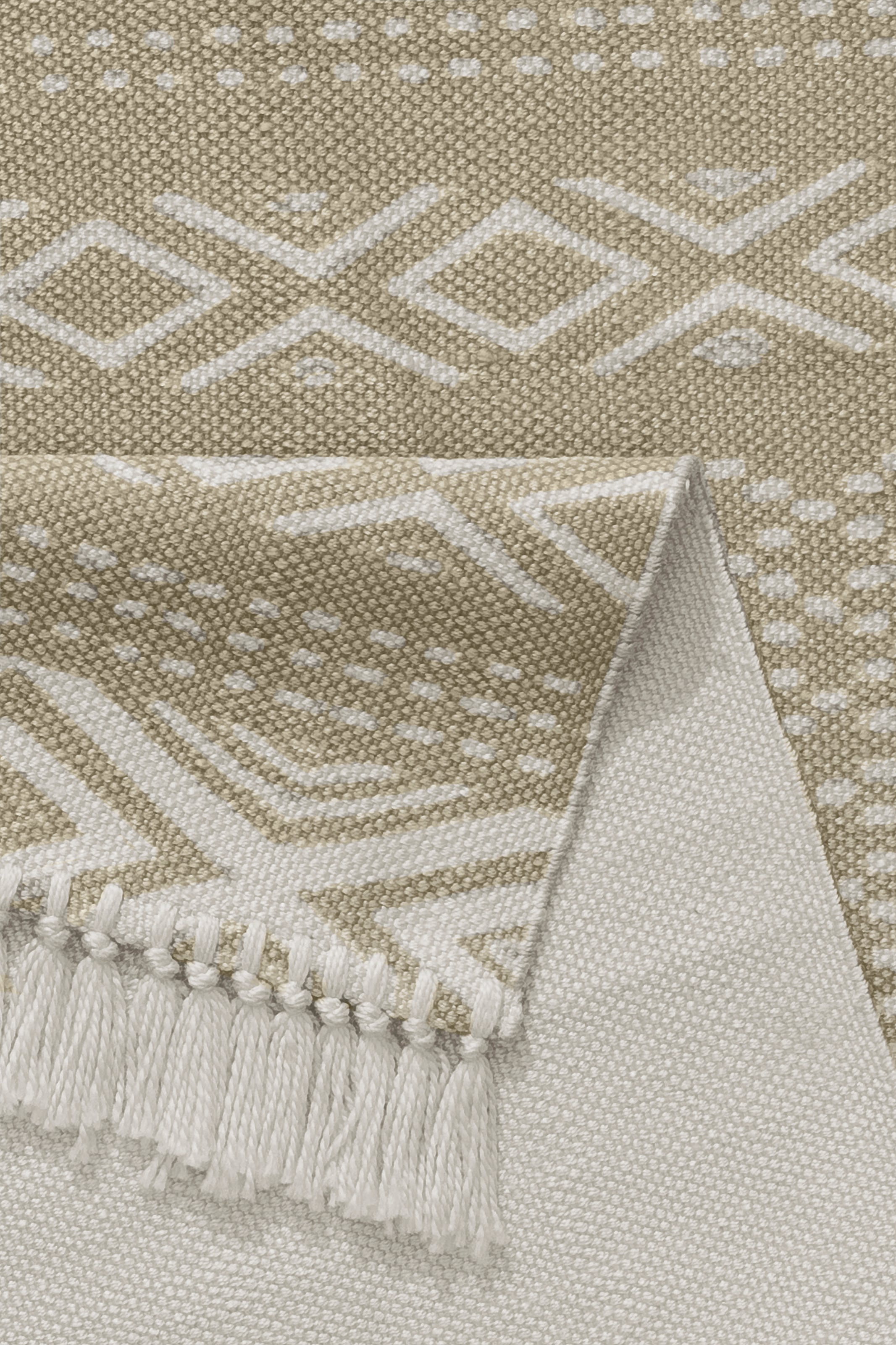 andas Läufer »Neo« rechteckig 3 mm Höhe im Boho Look, mit Fransen, Teppichläufer in Pastell-Farben