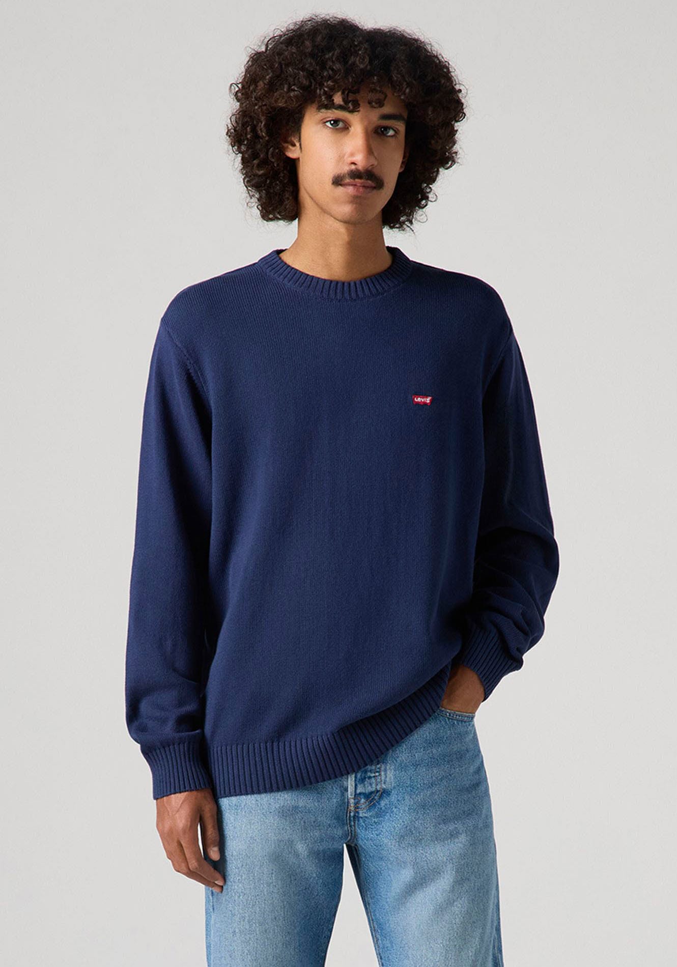 Levi's® Pull en tricot »CLASSIC HM SWEATER« mit Logostickerei und aus reiner Baumwolle
