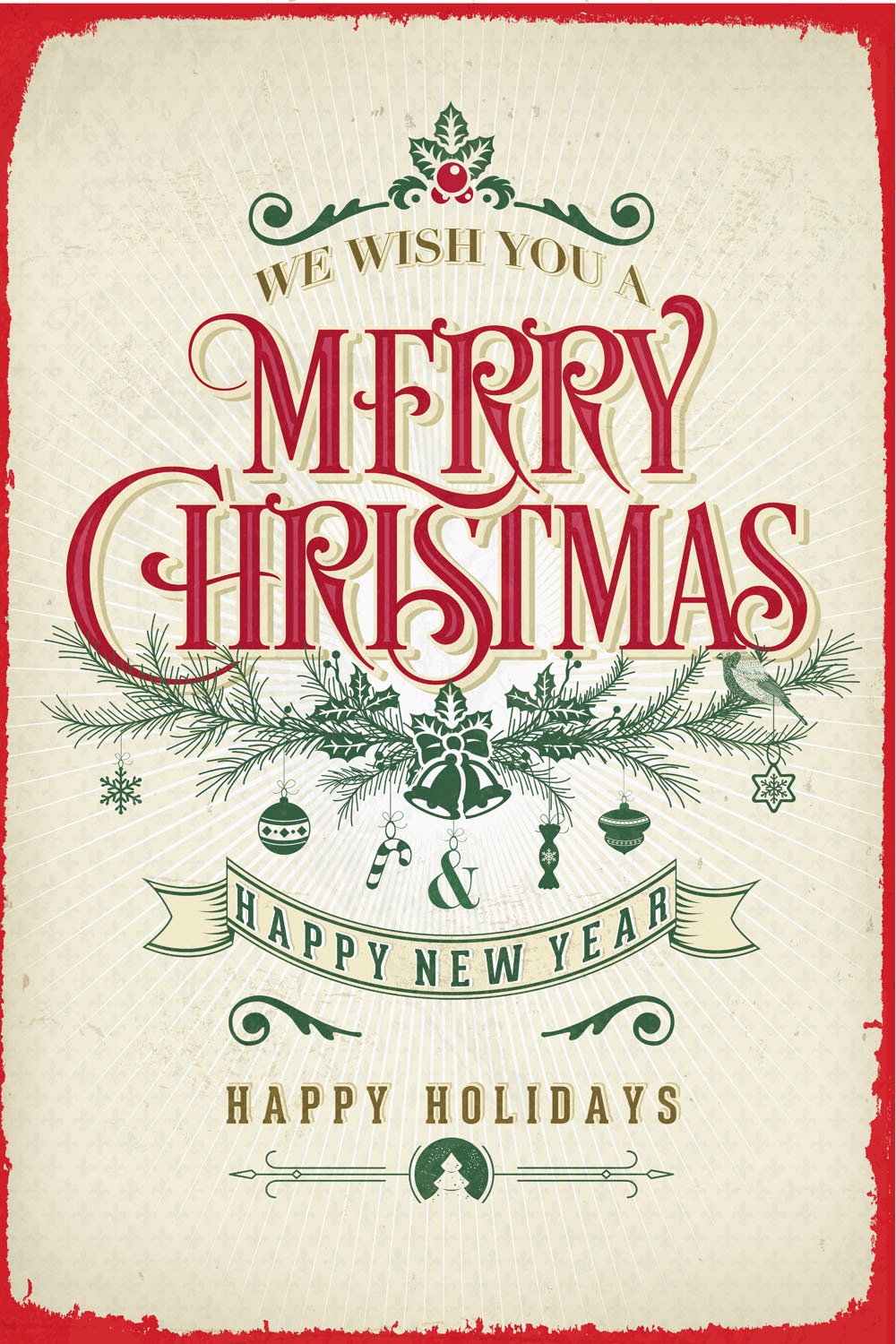 queence Metallbild »Happy Holidays« Schriftzug | Schriftzüge | Weihnachten 1 Stk. tlg. Stahlschilder