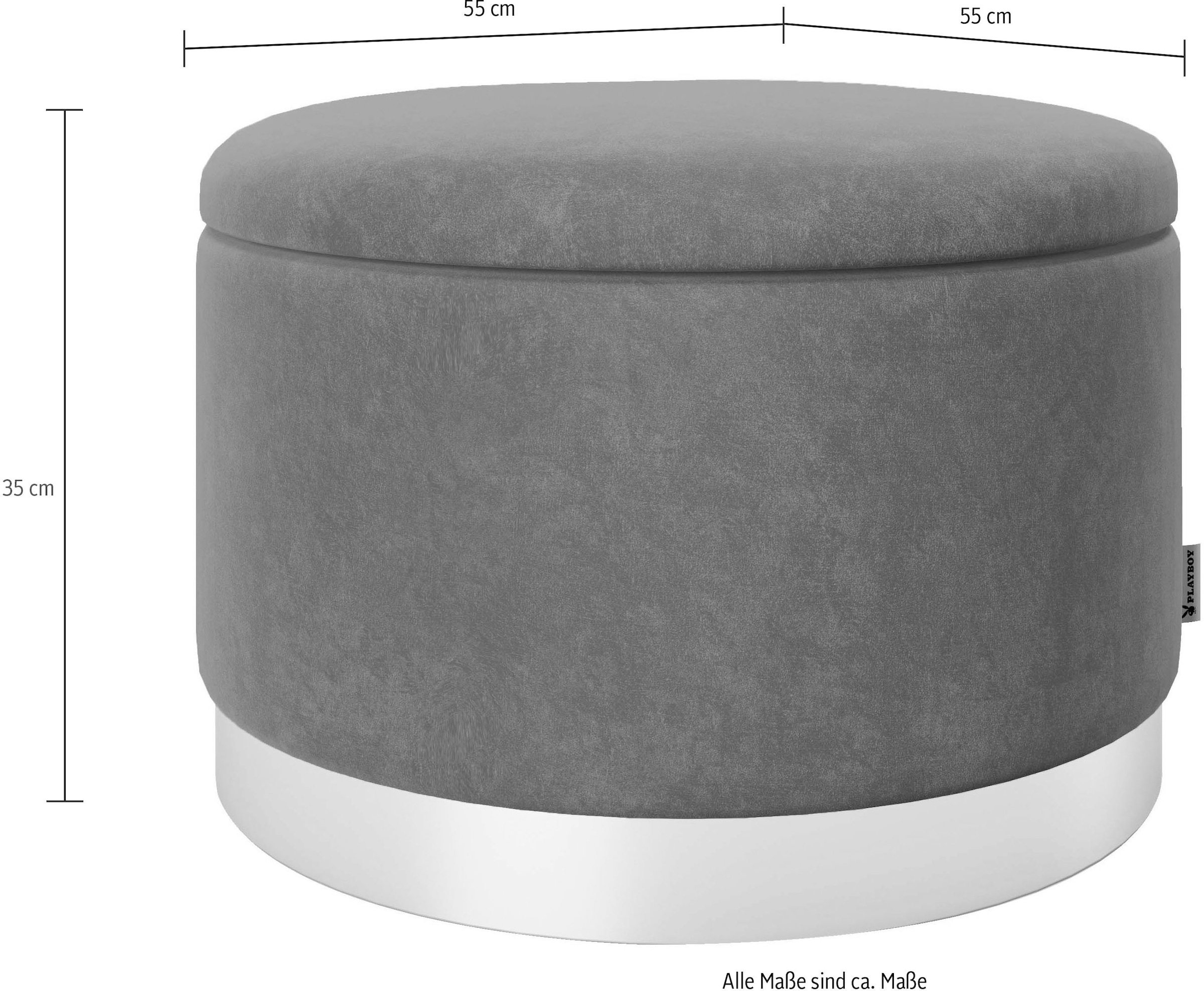 PLAYBOY Pouf »SUE« Couvercle amovible, rangement intérieur pour couvertures, coussins et autres
