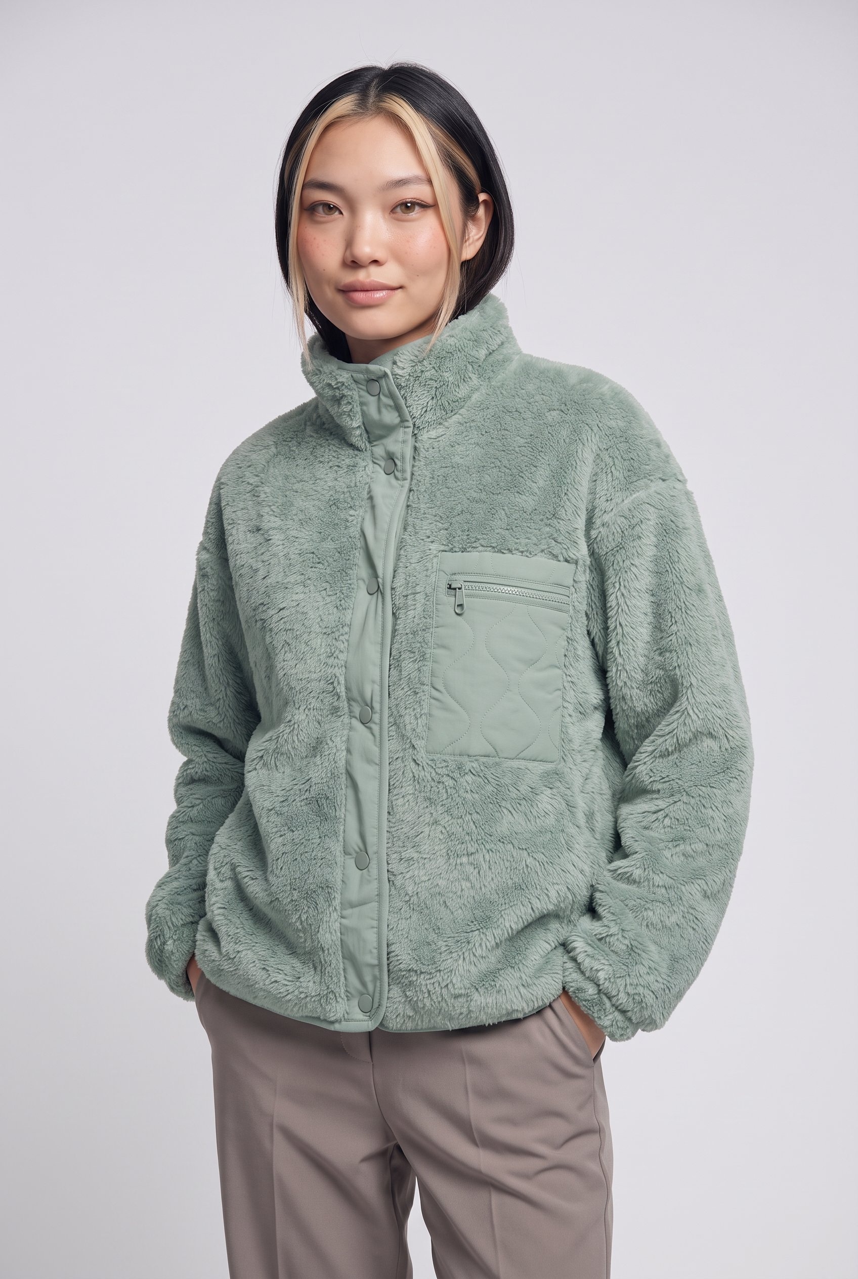 ONLY Veste en peluche »ONLCONTACT LIFE OVERSIZED CC OTW« sans capuche fibre synthétique