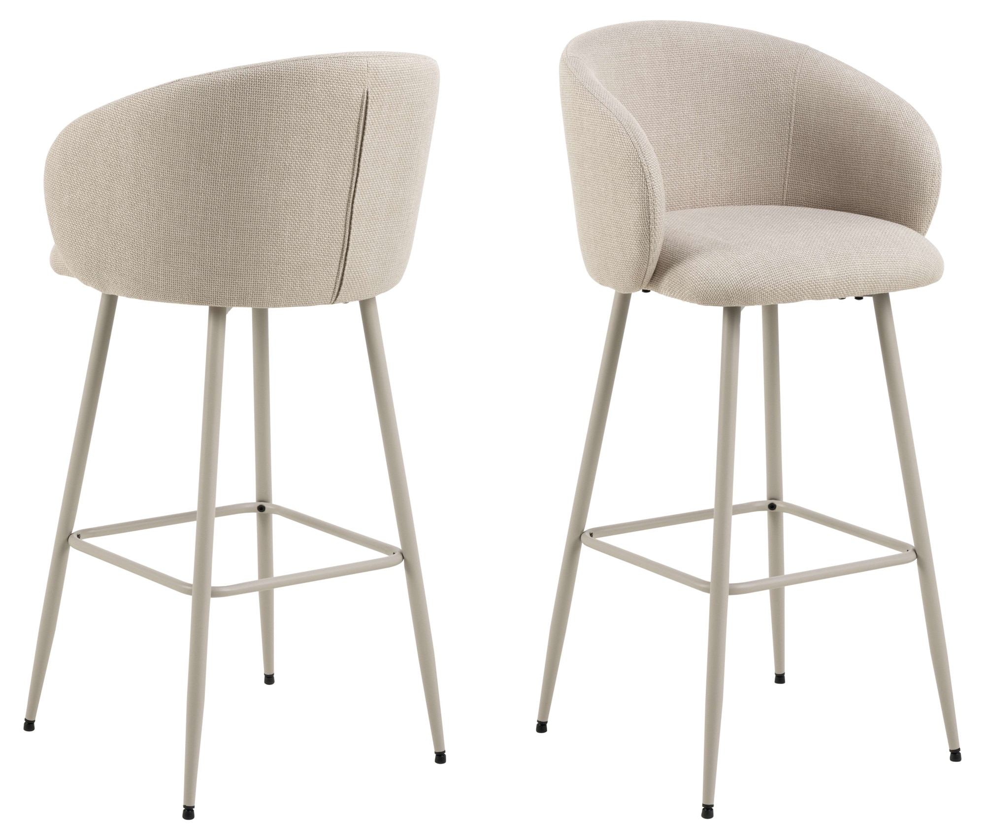 ACTONA GROUP Tabouret de bar »Eleanor« Ensemble, 2 cuis tlg. Tabouret de bar, Bâle beige, structure gris mat, 2 pcs