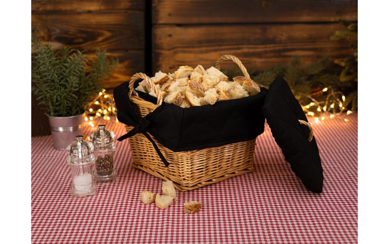 Nouvel Panier à pain »Black, 21 x 21 x 15 cm« 1 cuis tlg. Mit Einlage aus Baumwolle
