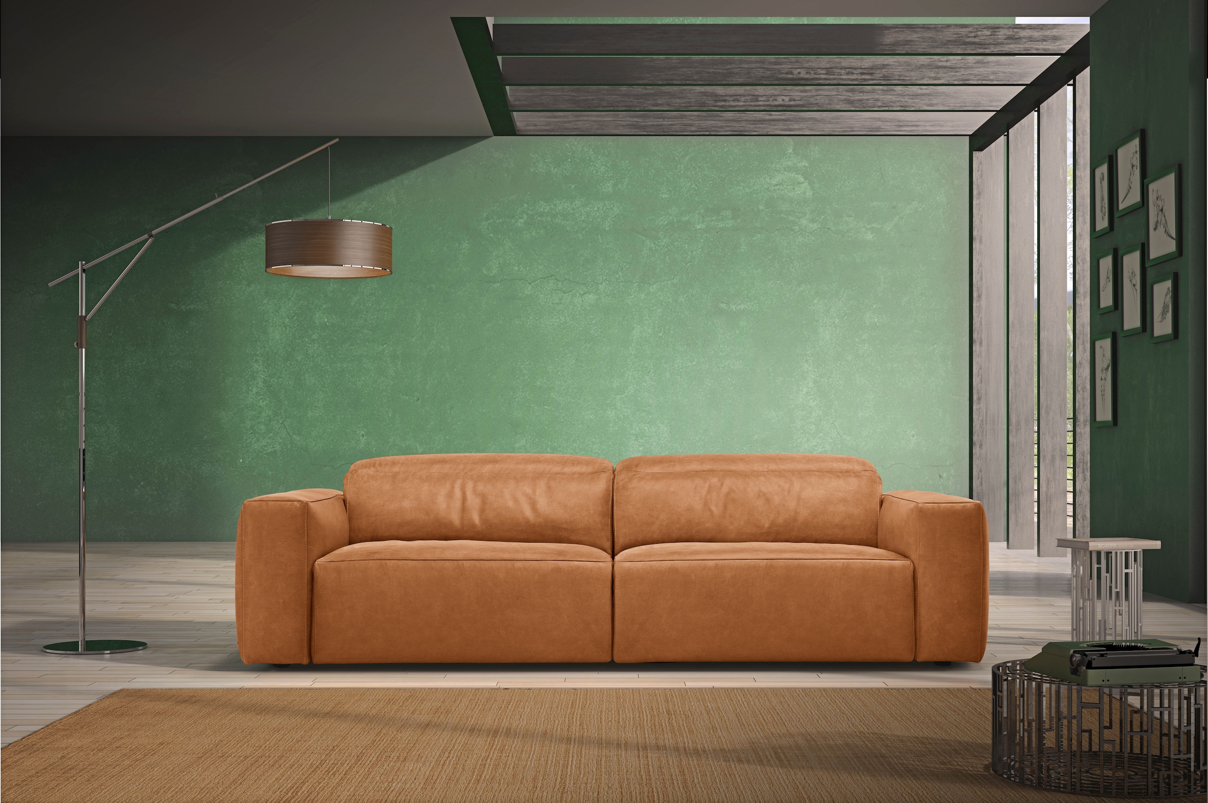 Egoitaliano 2,5-places »Beverly, Designsofa mit erstklassigem Sitzkomfort und tollen Details« Breite 242 cm, verstellbare Kopfteile