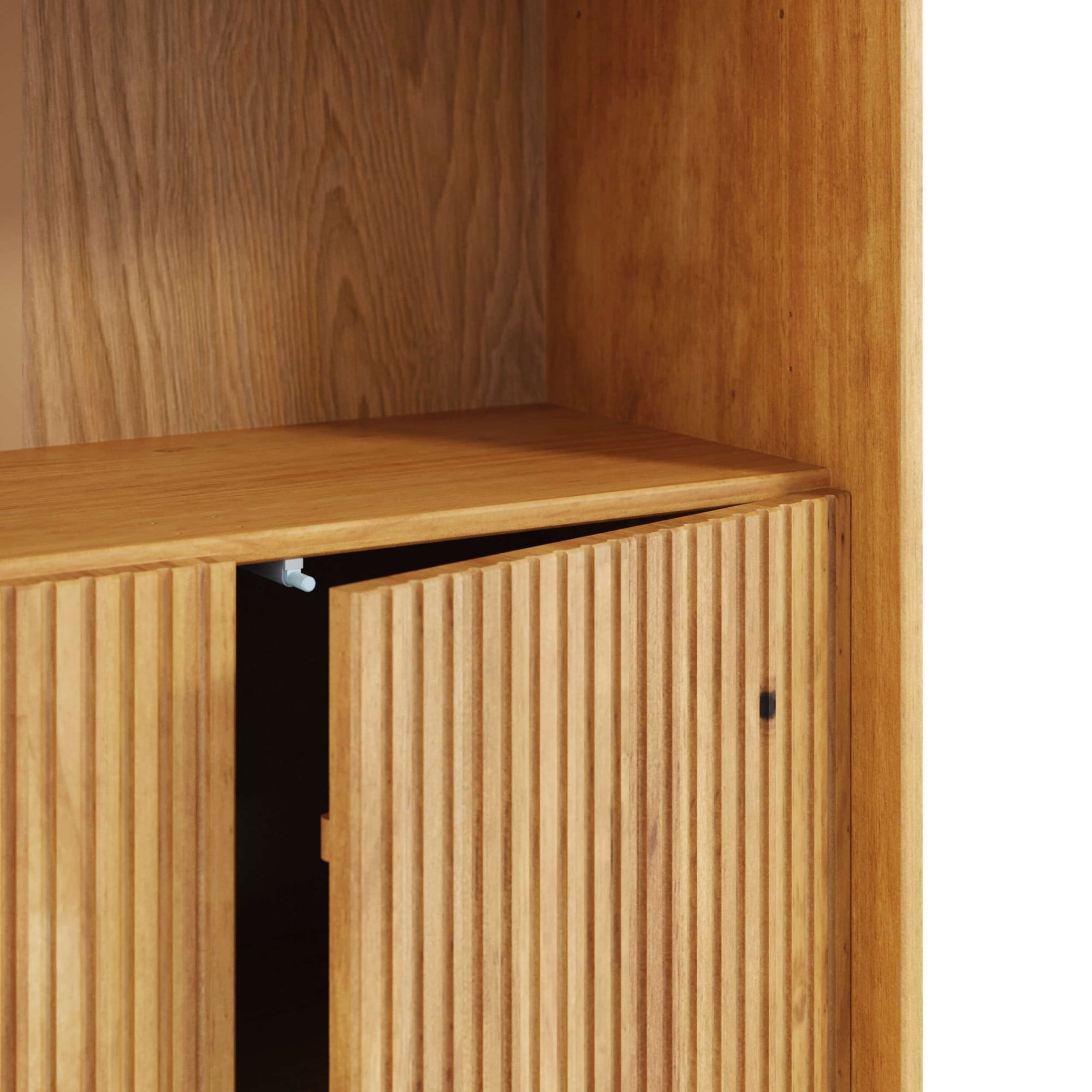 GOODproduct Étagère à livres »Malmedy Front mit gefrästen Rillen« Bibliothèque en pin massif, ouverture par pression, FSC, L: 80 cm