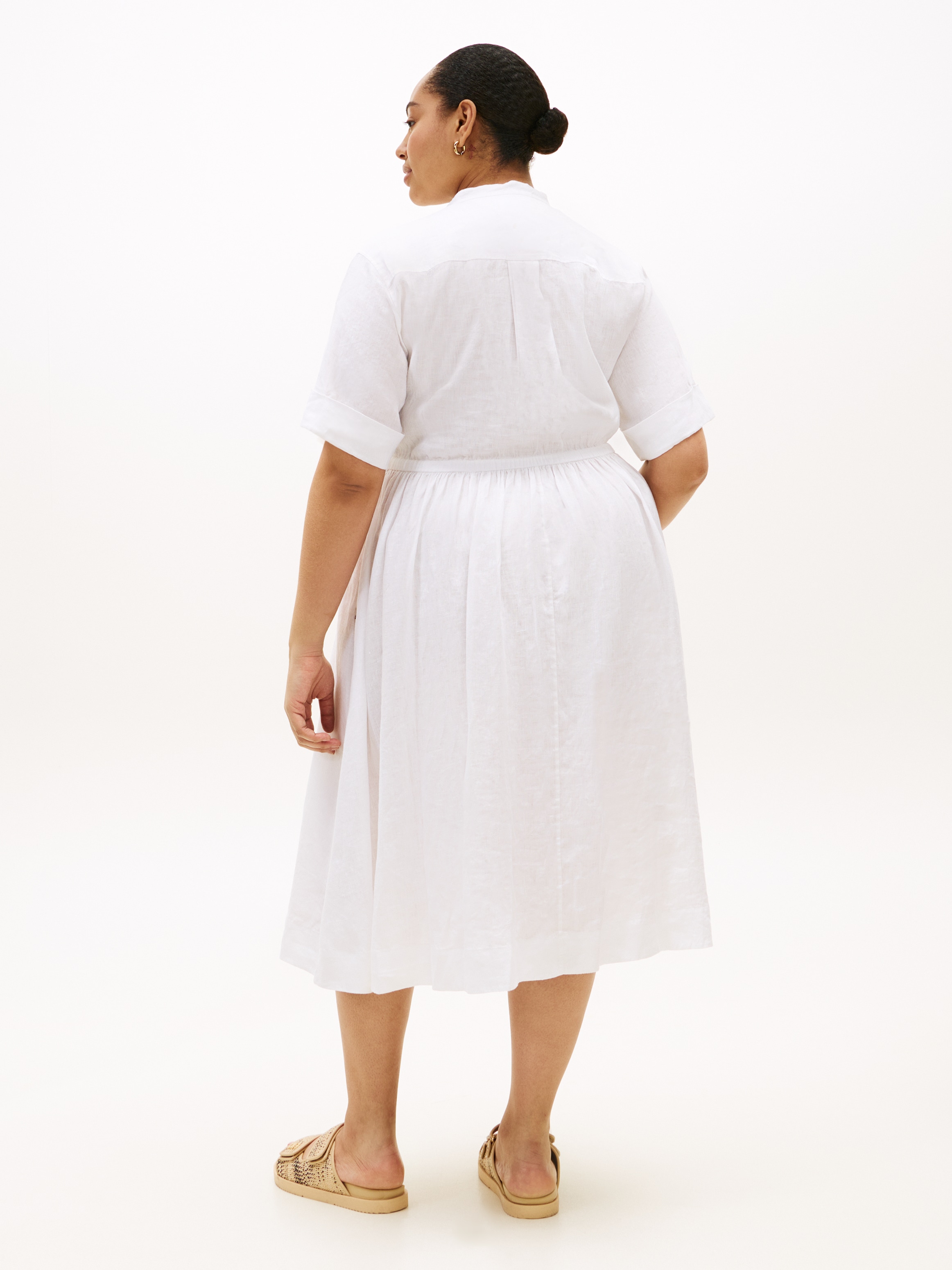 Tommy Hilfiger Curve A-Linien-Kleid »CRV LINEN MIDI SHIRT DRESS SS« in grossen Grössen