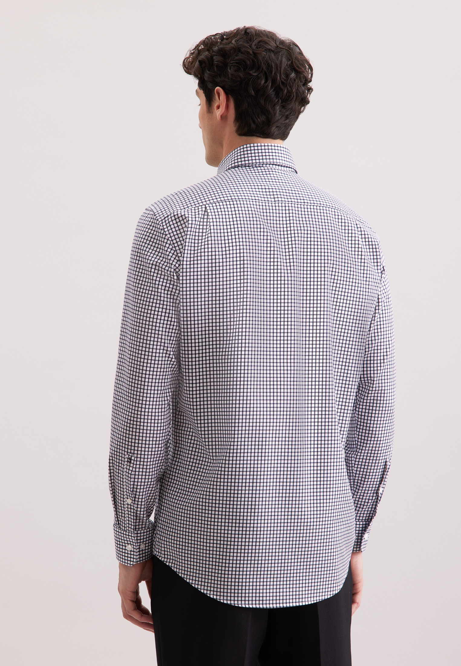 seidensticker Businesshemd »Schwarze Rose« Regular 1/1 Covered-Button-Down-Kragen Karo