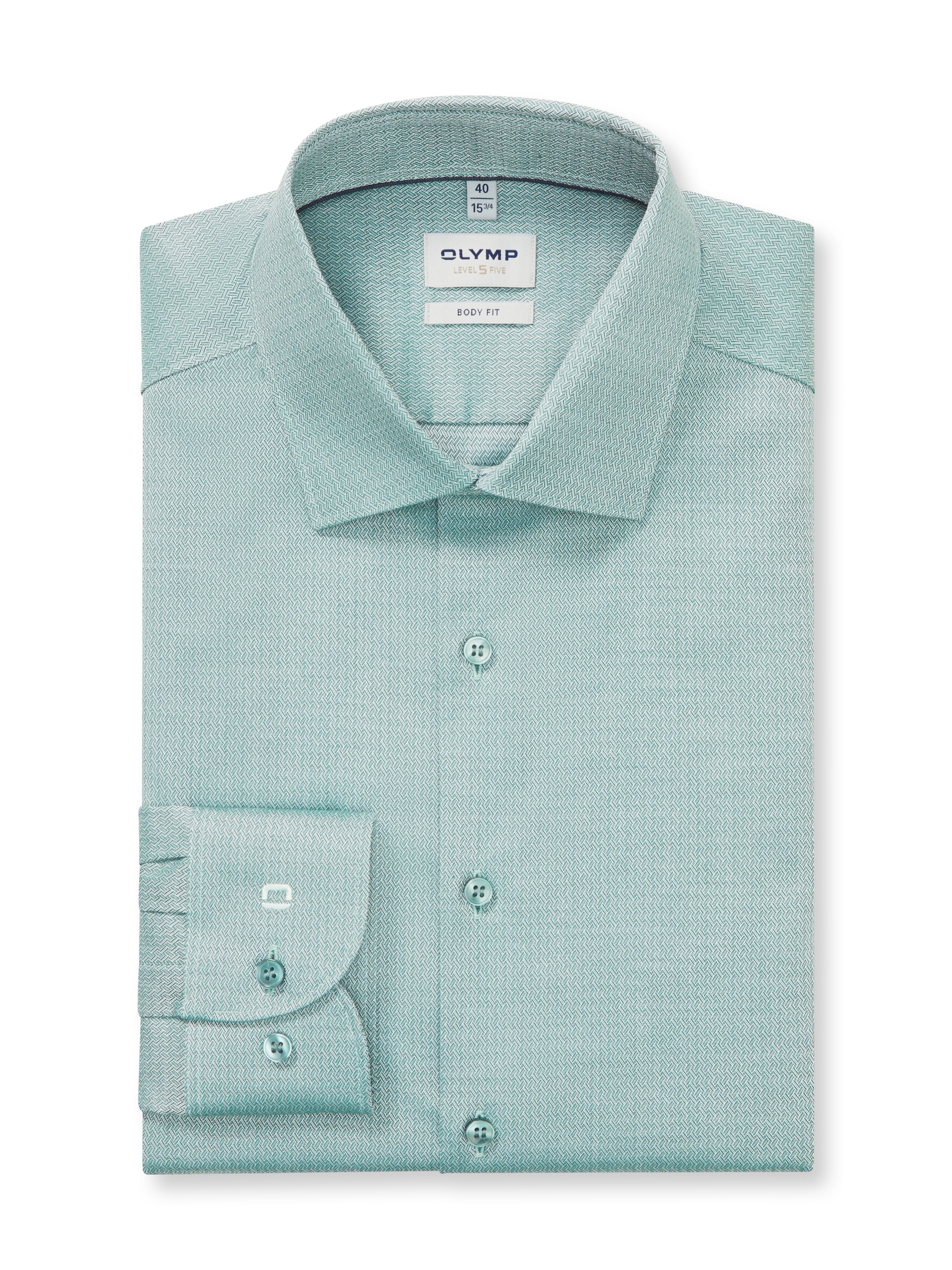 OLYMP Langarmhemd »Level 5« body fit, New York Kentkragen, fein gemustert, Businesshemd
