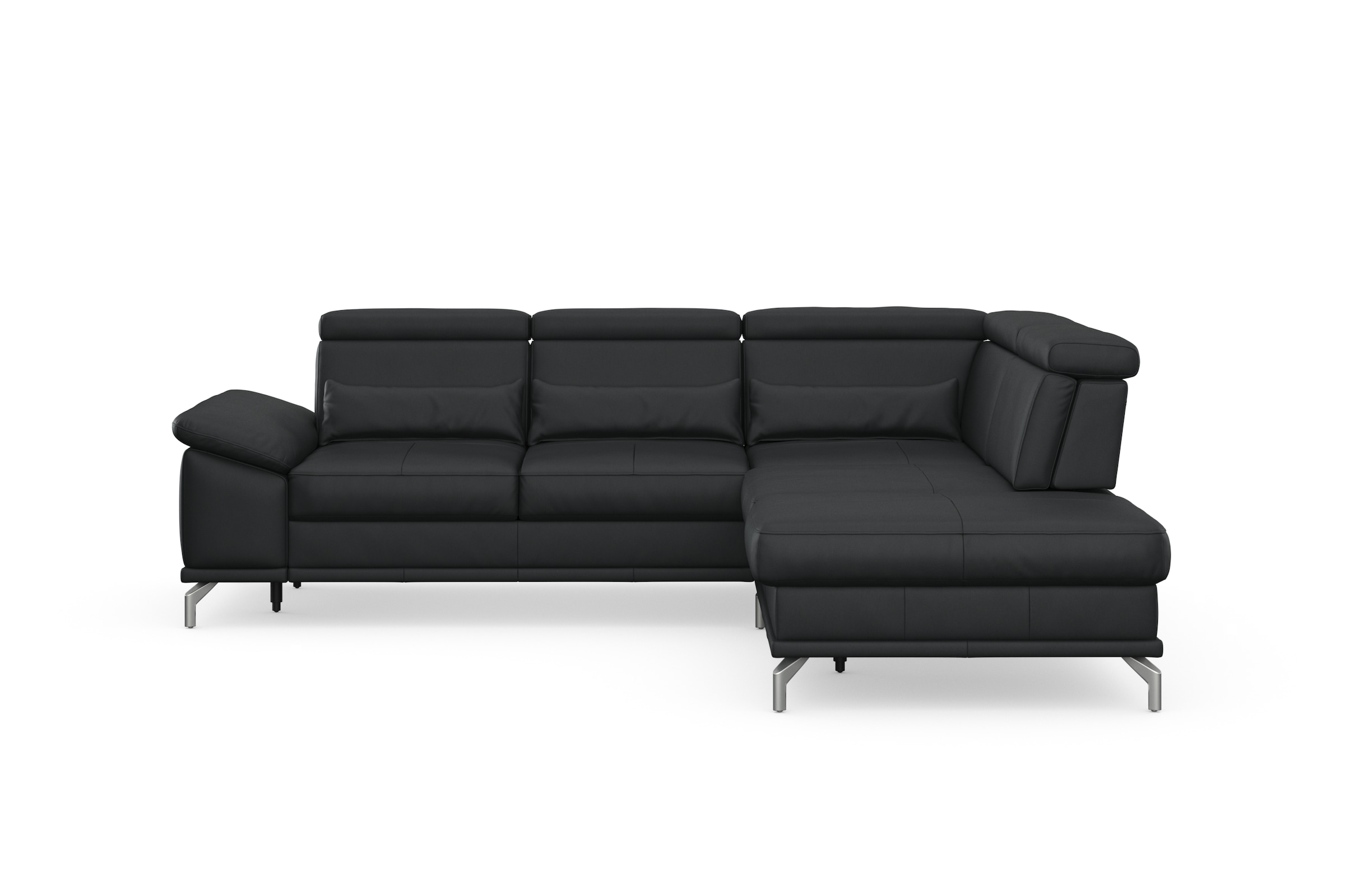 sit&more Ecksofa »Cabrio L-Form, B: 274 cm, mit Sitztiefen-, Arm- & Kopfteilverstellung« 3 Nierenkissen, Federkern, optional Bettfunktion und Stauraum