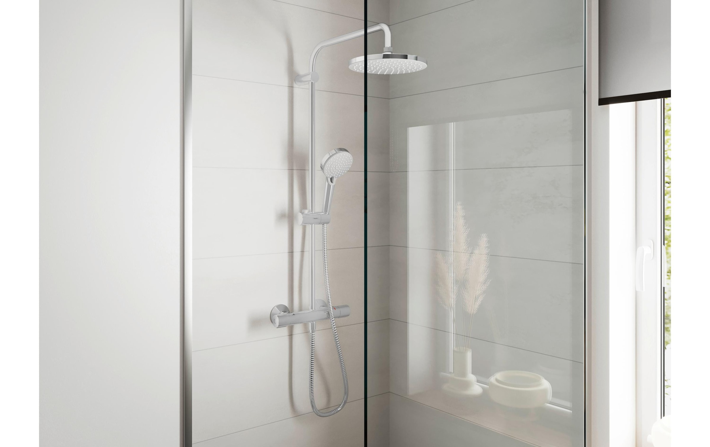 hansgrohe Duschsystem Komplett-Set,  20cm, mit Thermostat
