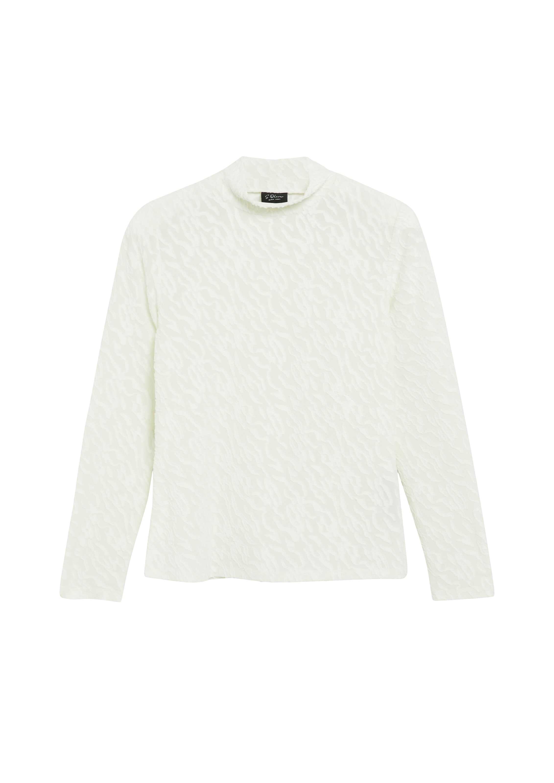 s.Oliver BLACK LABEL T-shirt à manches longues avec motif structuré et col montant