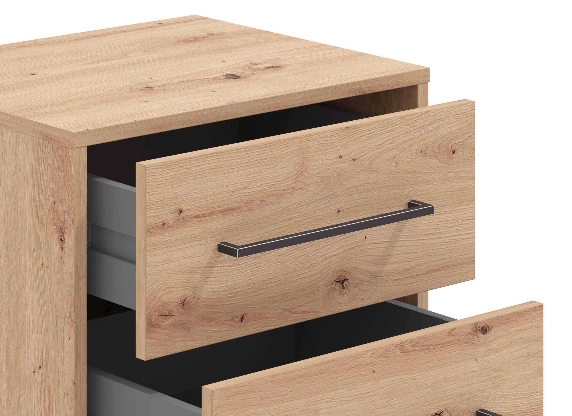 INOSIGN Table de nuit »Ascalon Nachttisch, Nachtschrank, 48x40x44cm, 2 Schubladen« in weiss oder eichefarben, FSC-zertifizierter Holzwerkstoff