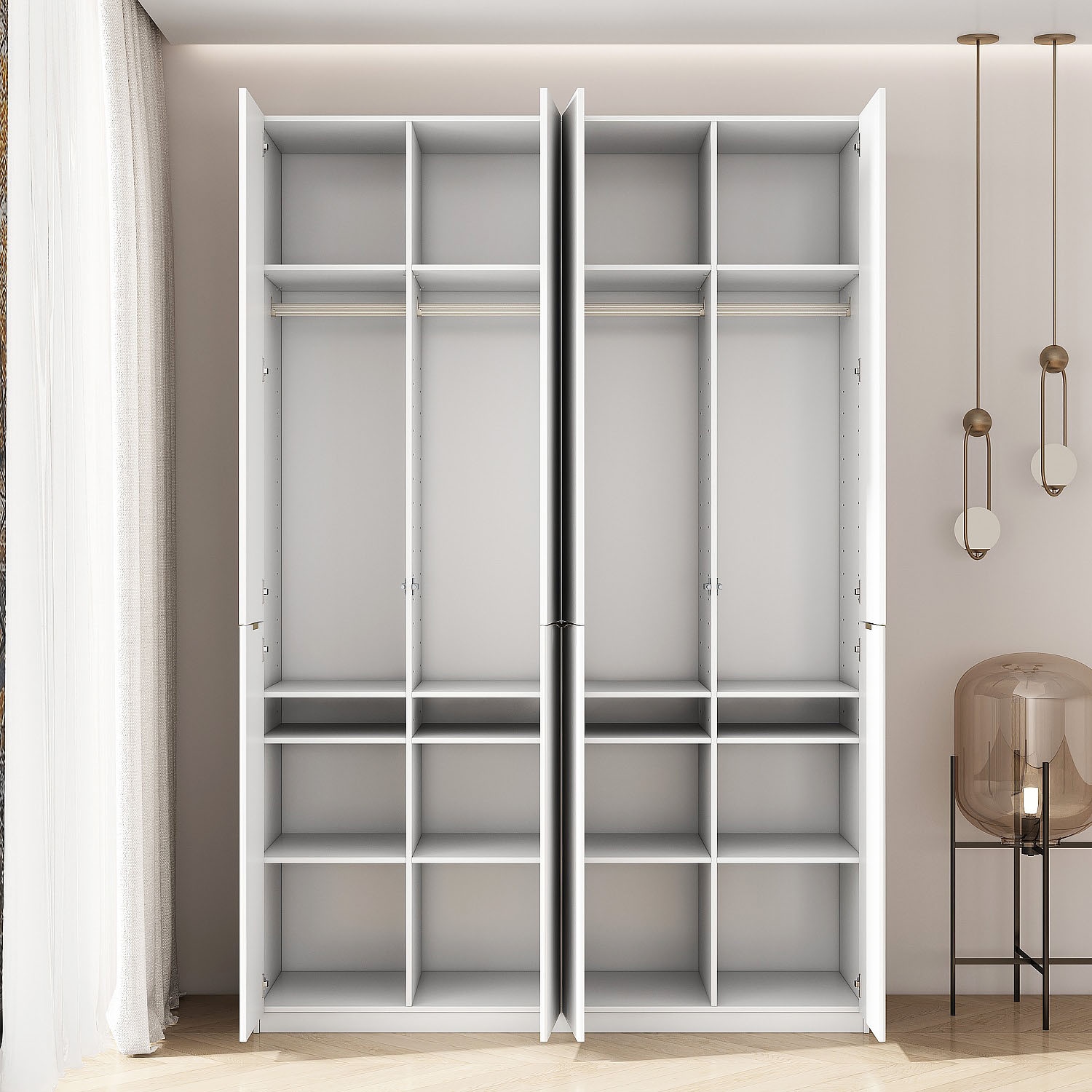 GOODproduct Kleiderschrank »Jorella Schlafzimmerschrank Garderobe mit Softclose« eleganter Schlafzimmerschrank Rillendesign Trend Breite 161cm