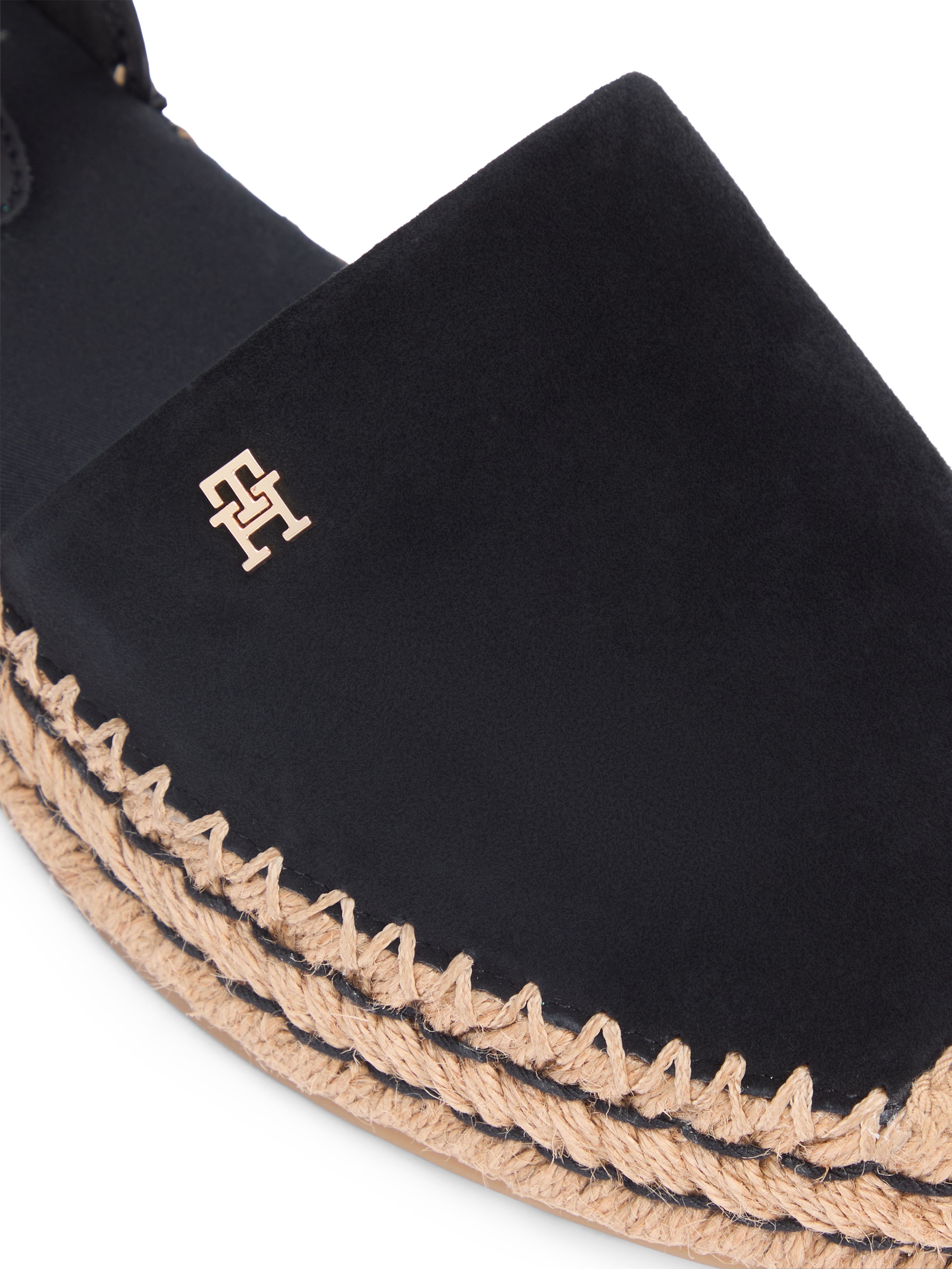 Tommy Hilfiger Ballerines à lanières »TH PLATFORM ESPAD SUEDE STRAP«  chaussure d'été, sandale à plateforme avec bride de talon réglable