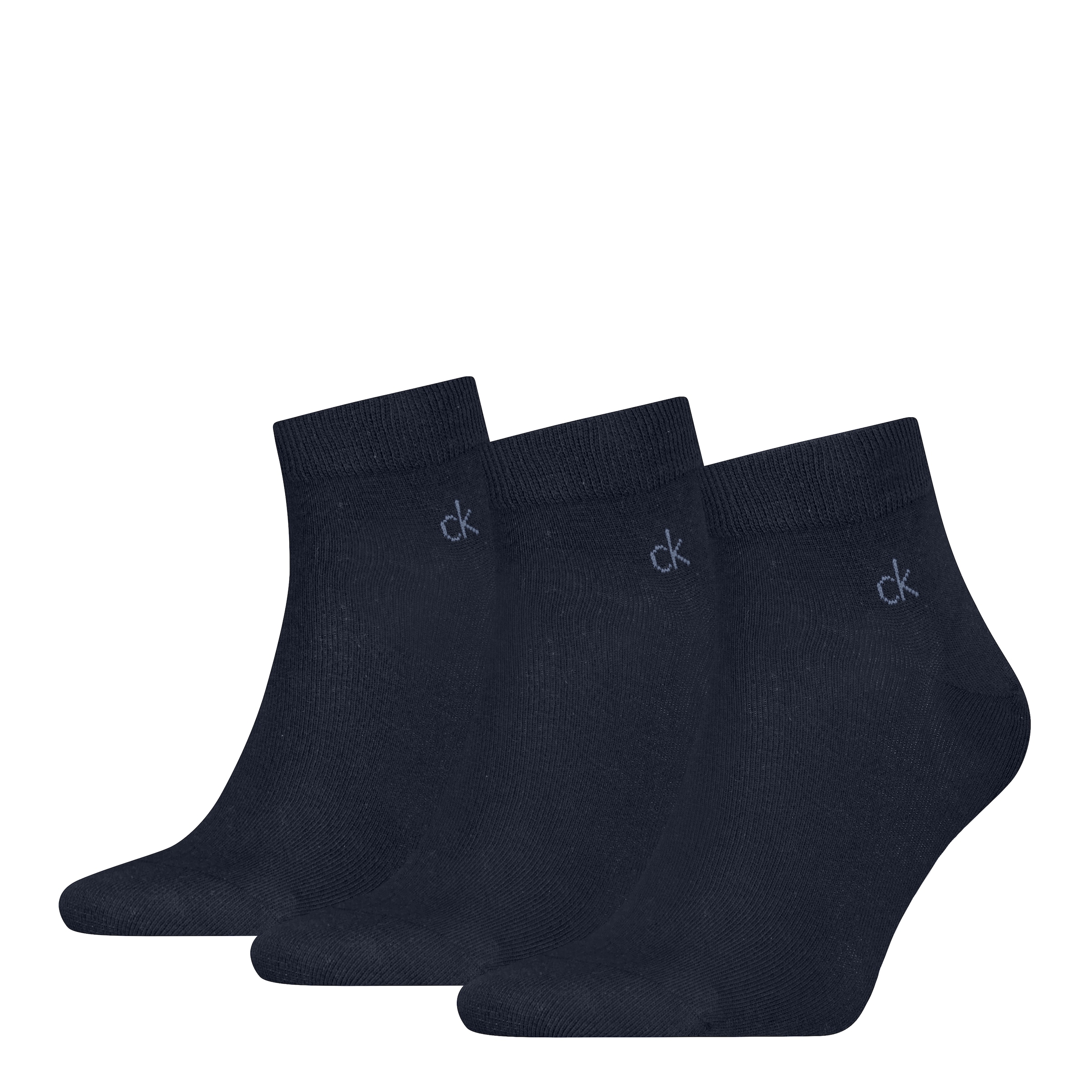 Calvin Klein Chaussettes courtes »CK MEN QUARTER« 3 Paar,  Rippenbündchen, Cotton-Mix, elastisch