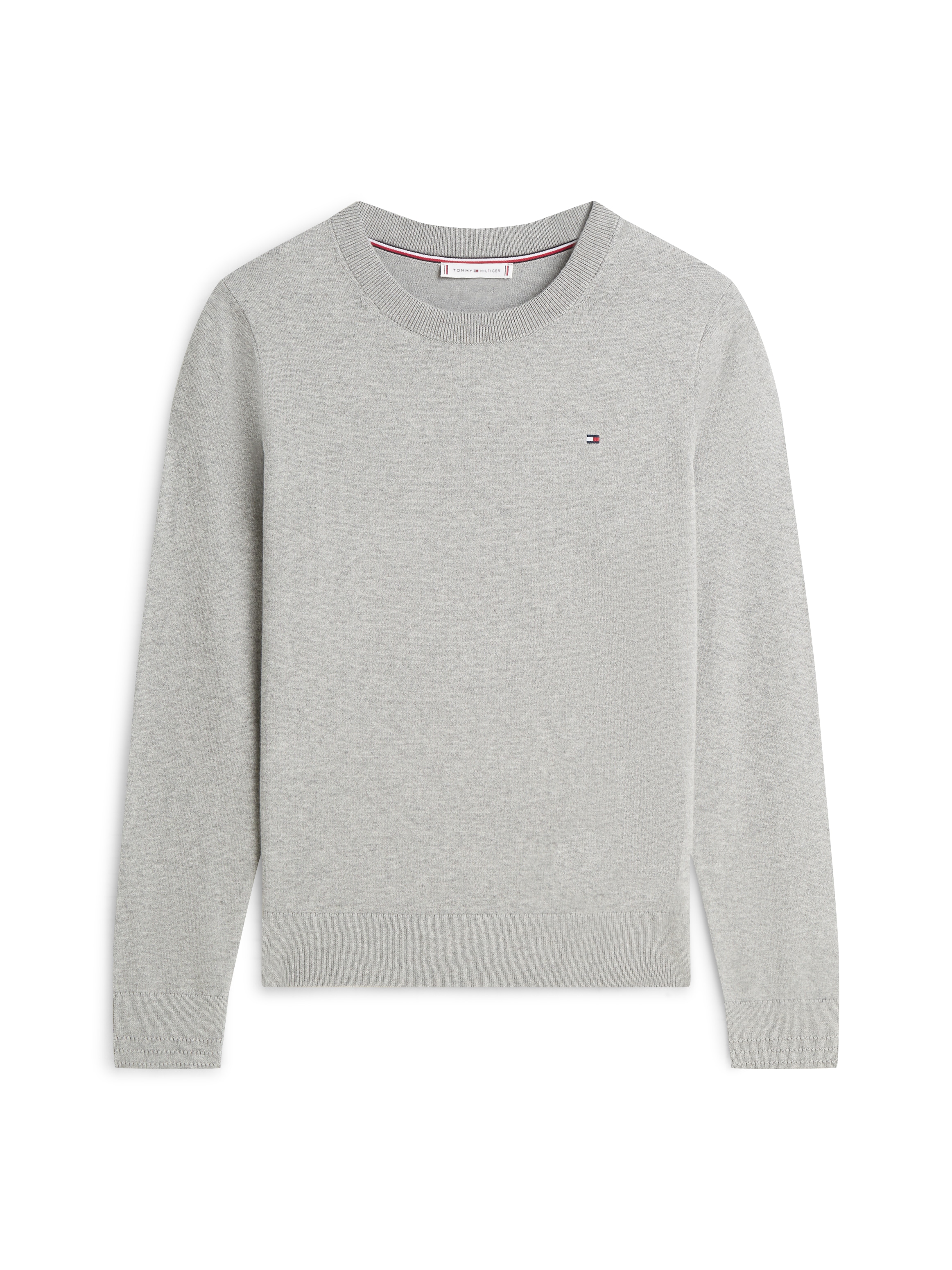Tommy Hilfiger Pull à col rond »CO JERSEY STITCH LS C-NK SWT« mit Logostickerei