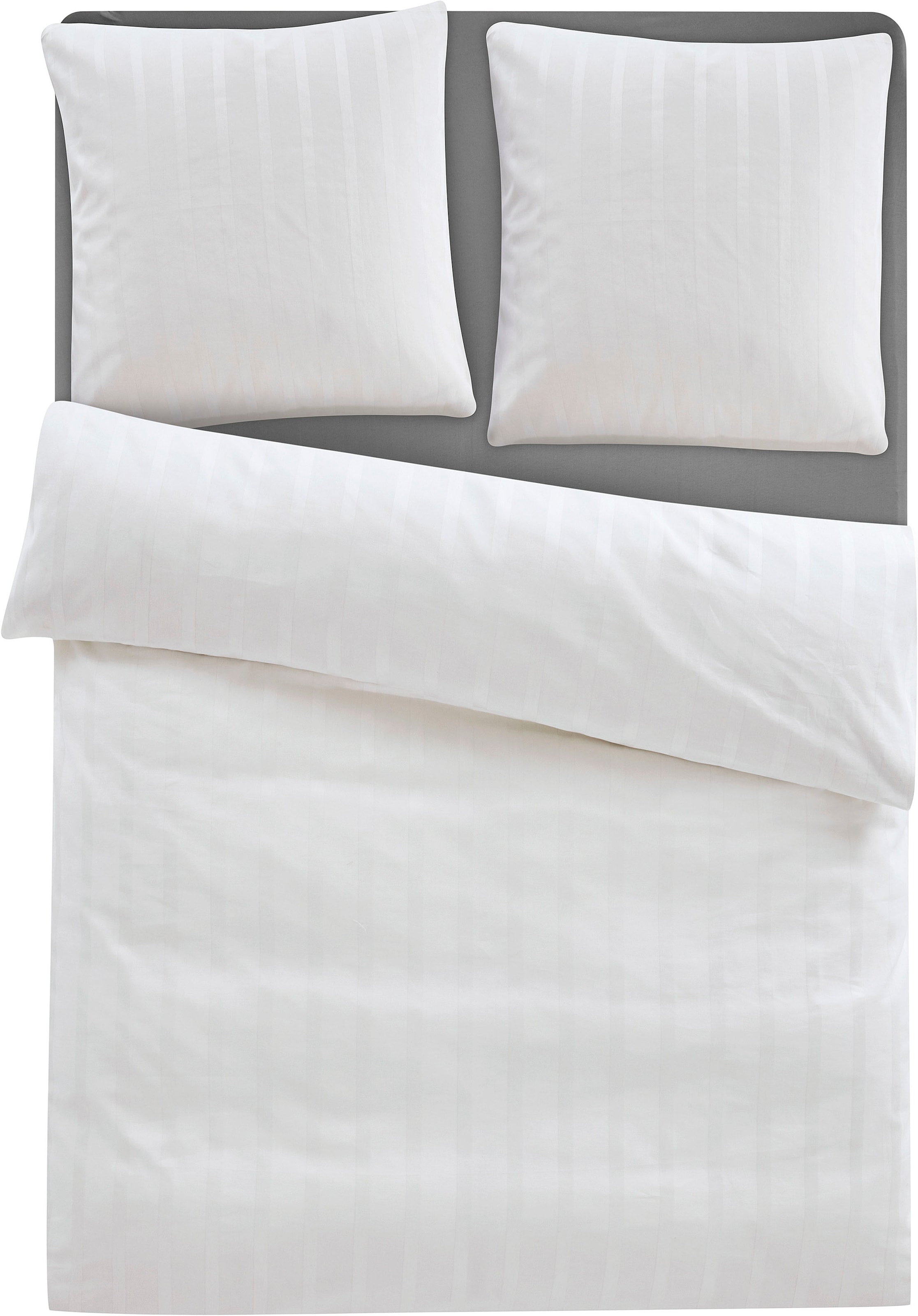 LeGer Home by Lena Gercke Linge de lit »Leonore« 2 cuis rayures Mako-Satin 100% coton, taille dès 135x200 cm